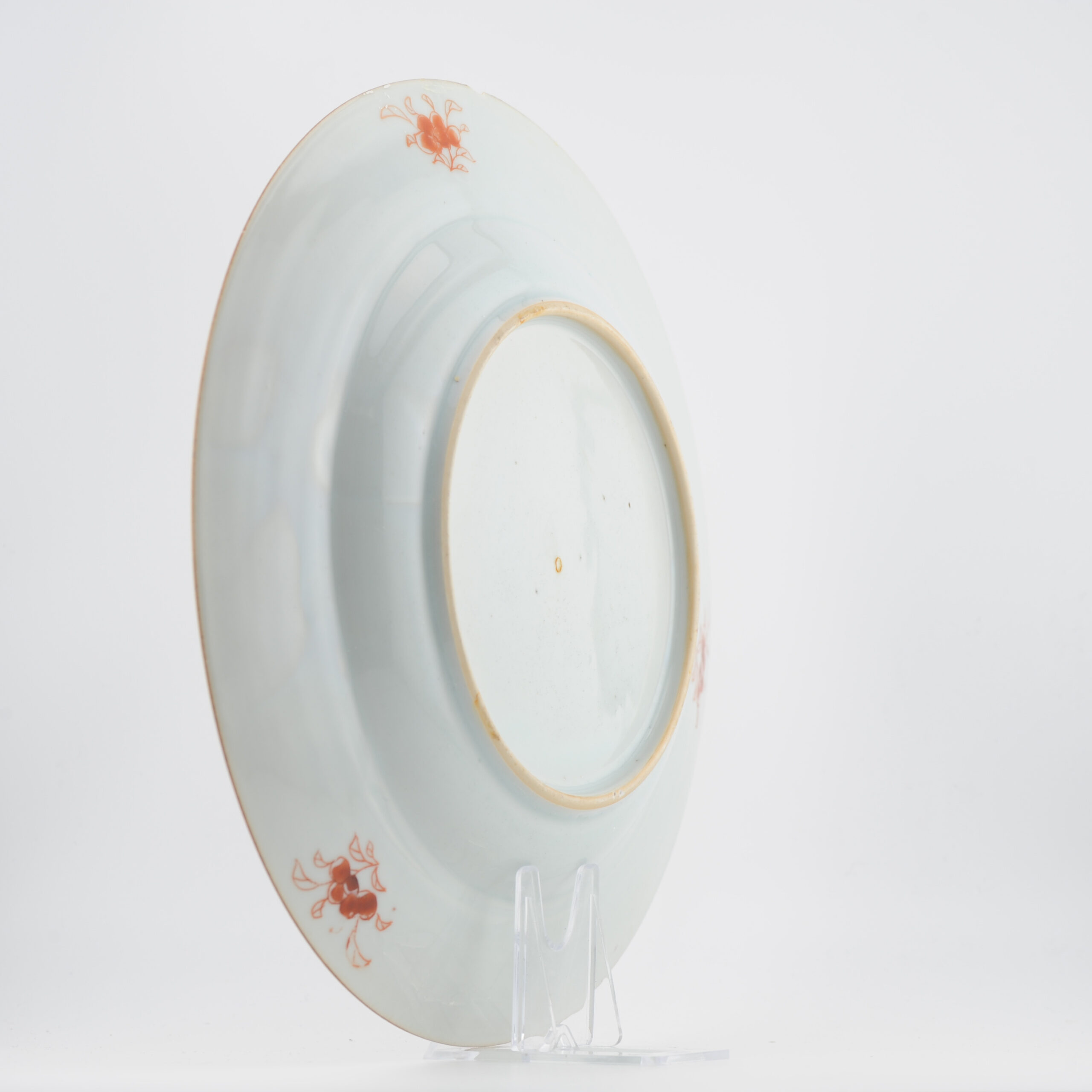 Large Antique Chinese Porcelain Plate Dish Peacock Fencai Yonzheng Porcelain - Image 12