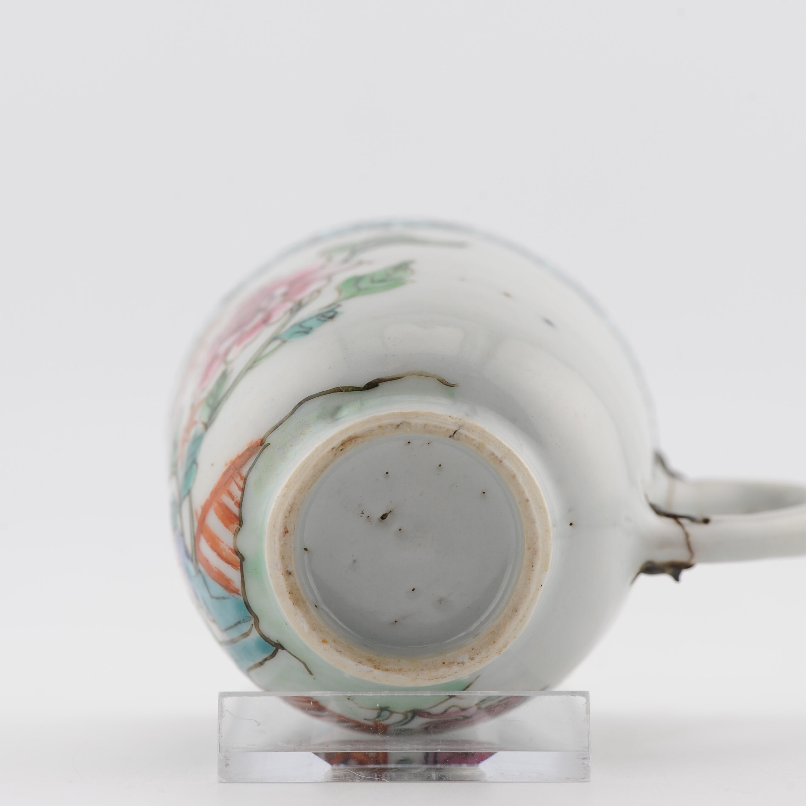 Antique Chinese Coffee Cup Flowers Yonzheng/Qianlong Porcelain - Image 13