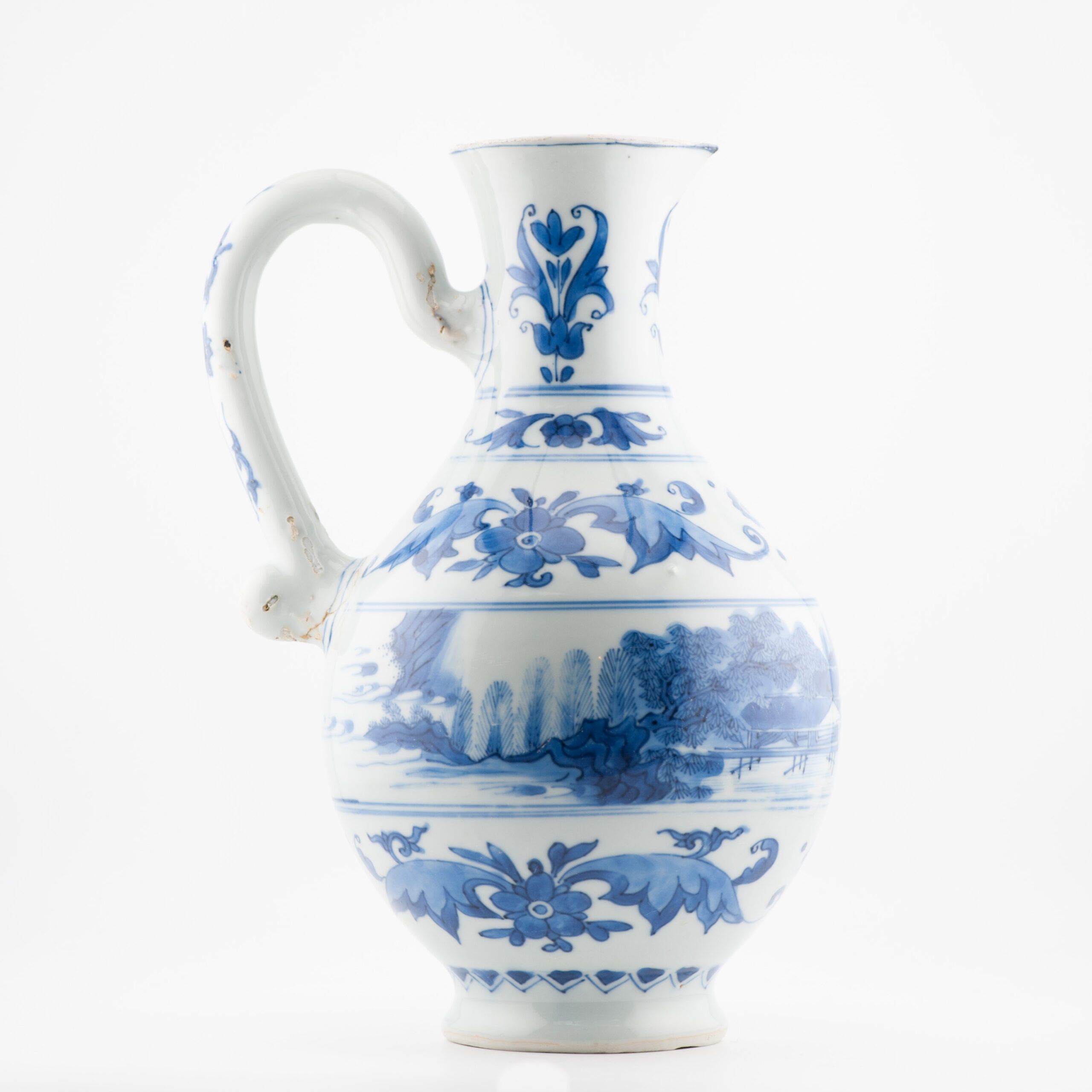 Antique Chinese 17C Chongzhen Shunzhi Transitional Chinese Porcelain Ewer