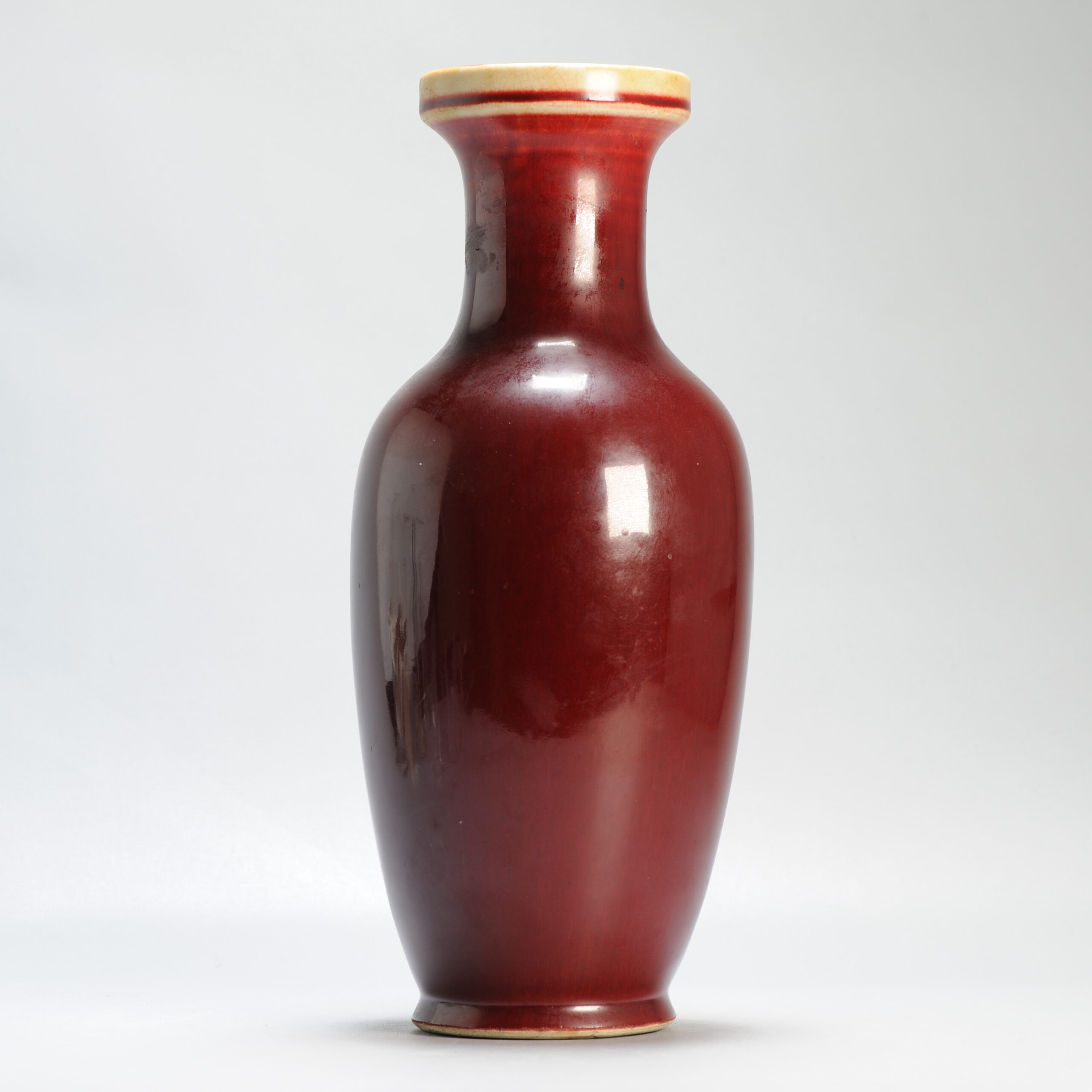 Antique 18/19C Chinese Porcelain Langyao/Sang de Bouef Vase Red - Image 5