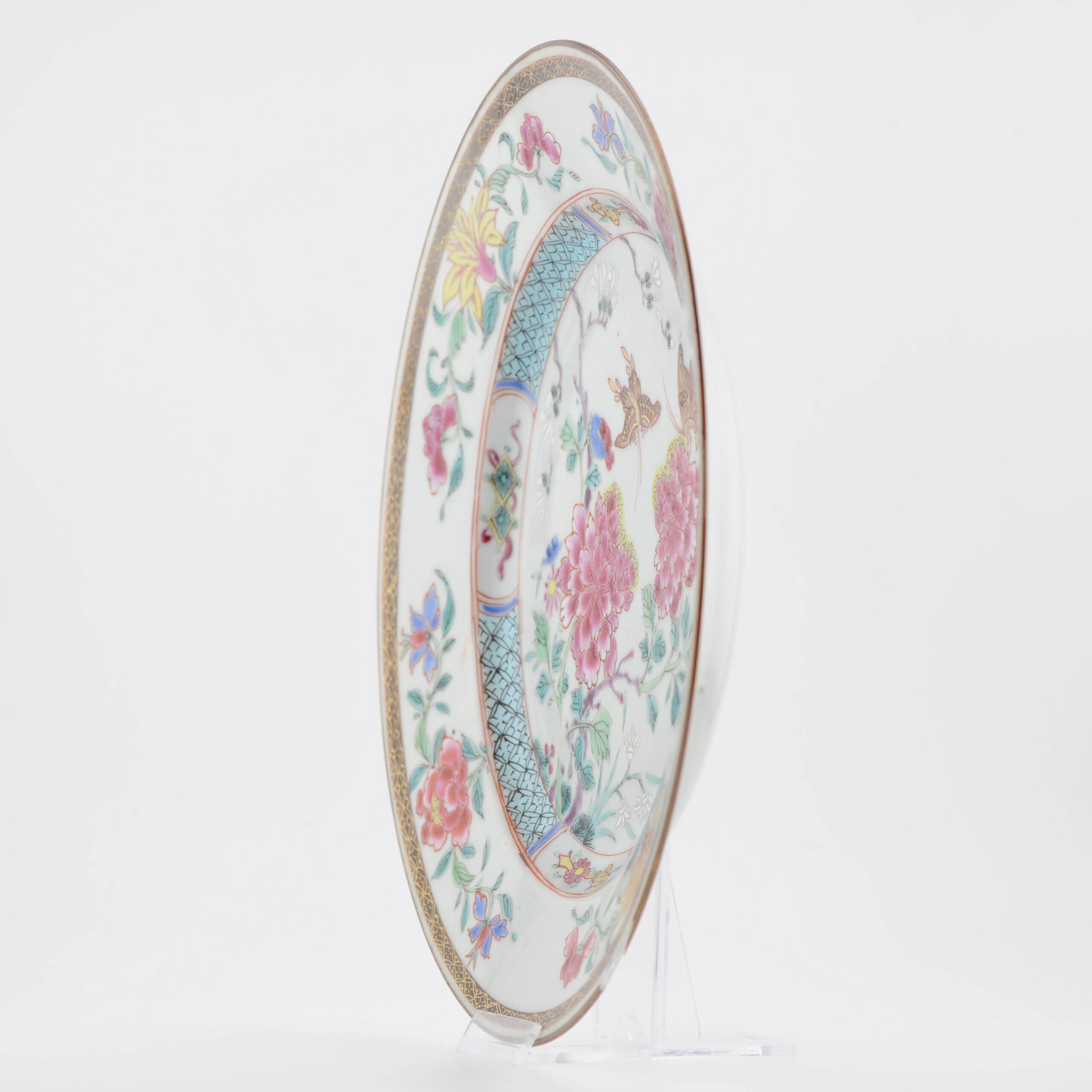 Top Level Antique Chinese Porcelain Kangxi/Yongzheng Period Rose Plate Dish - Image 13