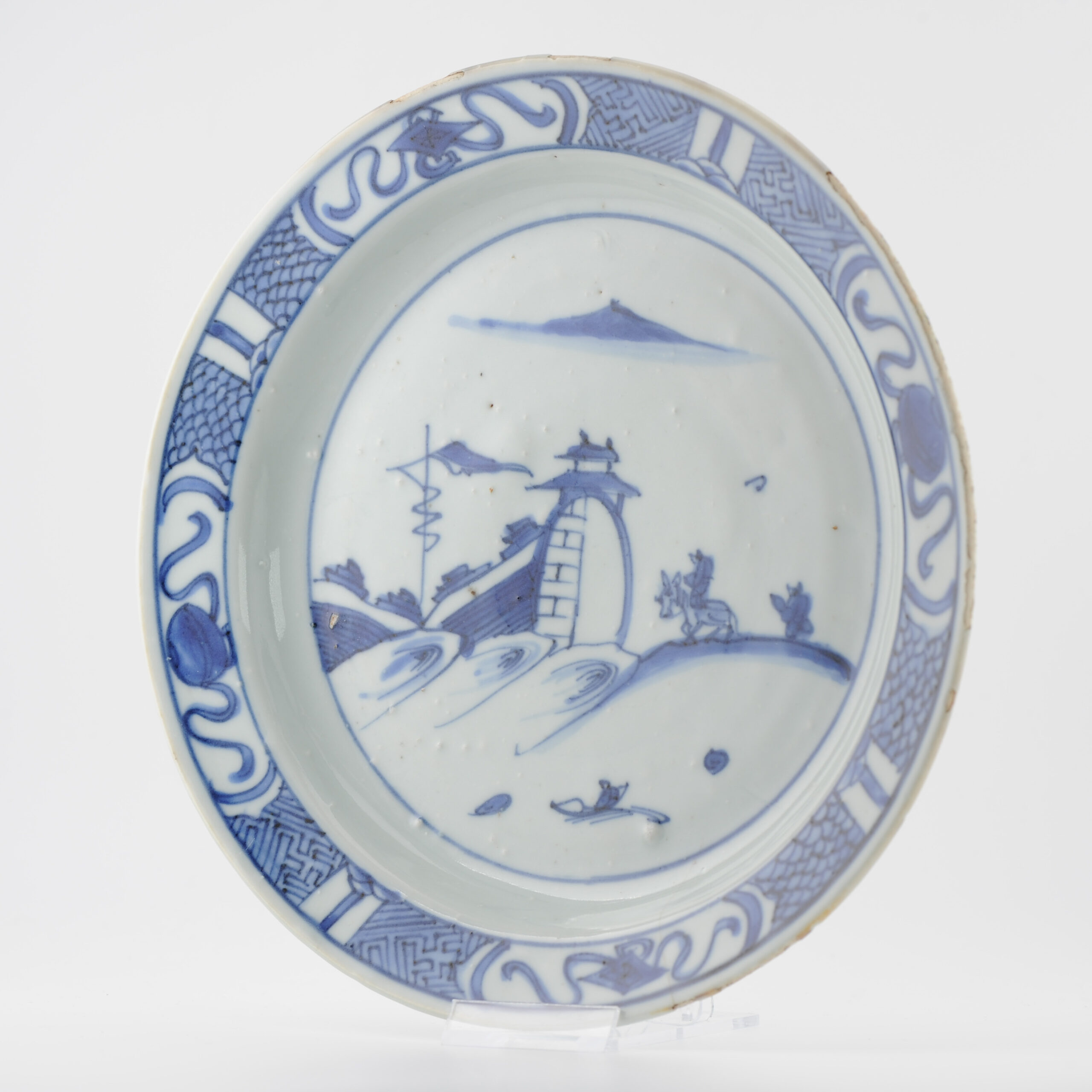 Antique Chinese Porcelain 17th Century Ming period Landscape and Walled City - Image 20