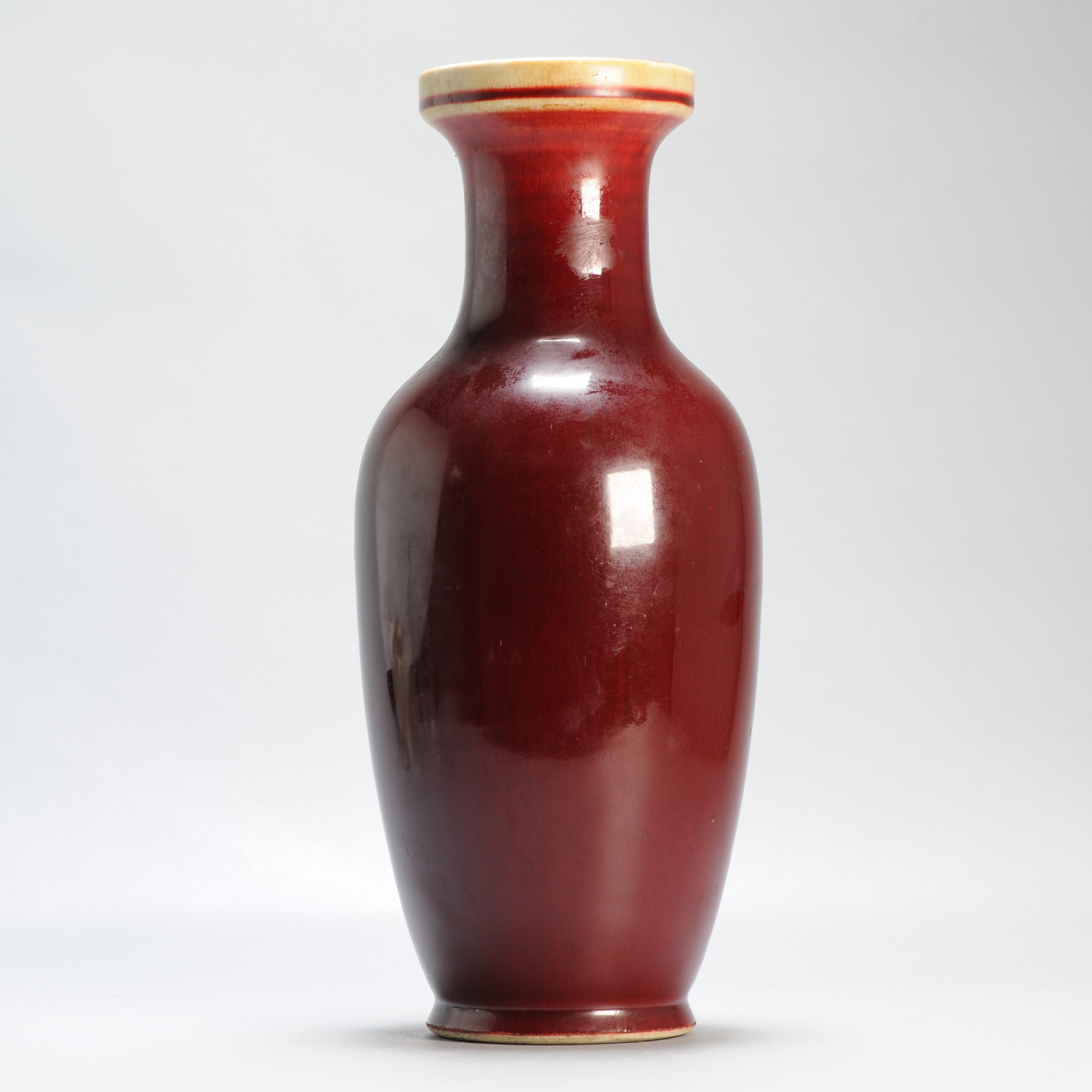 Antique 18/19C Chinese Porcelain Langyao/Sang de Bouef Vase Red - Image 7