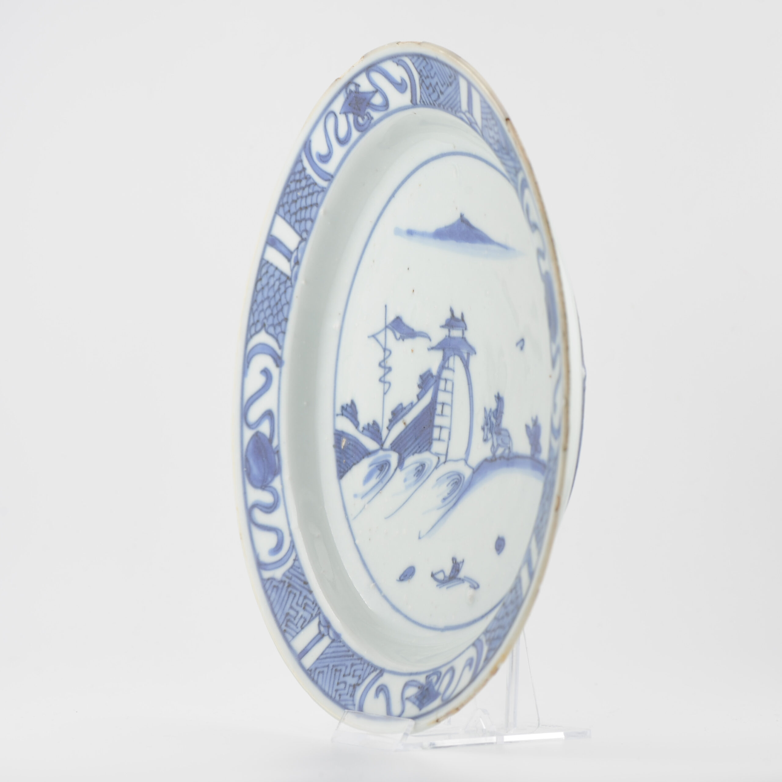 Antique Chinese Porcelain 17th Century Ming period Landscape and Walled City - Image 19