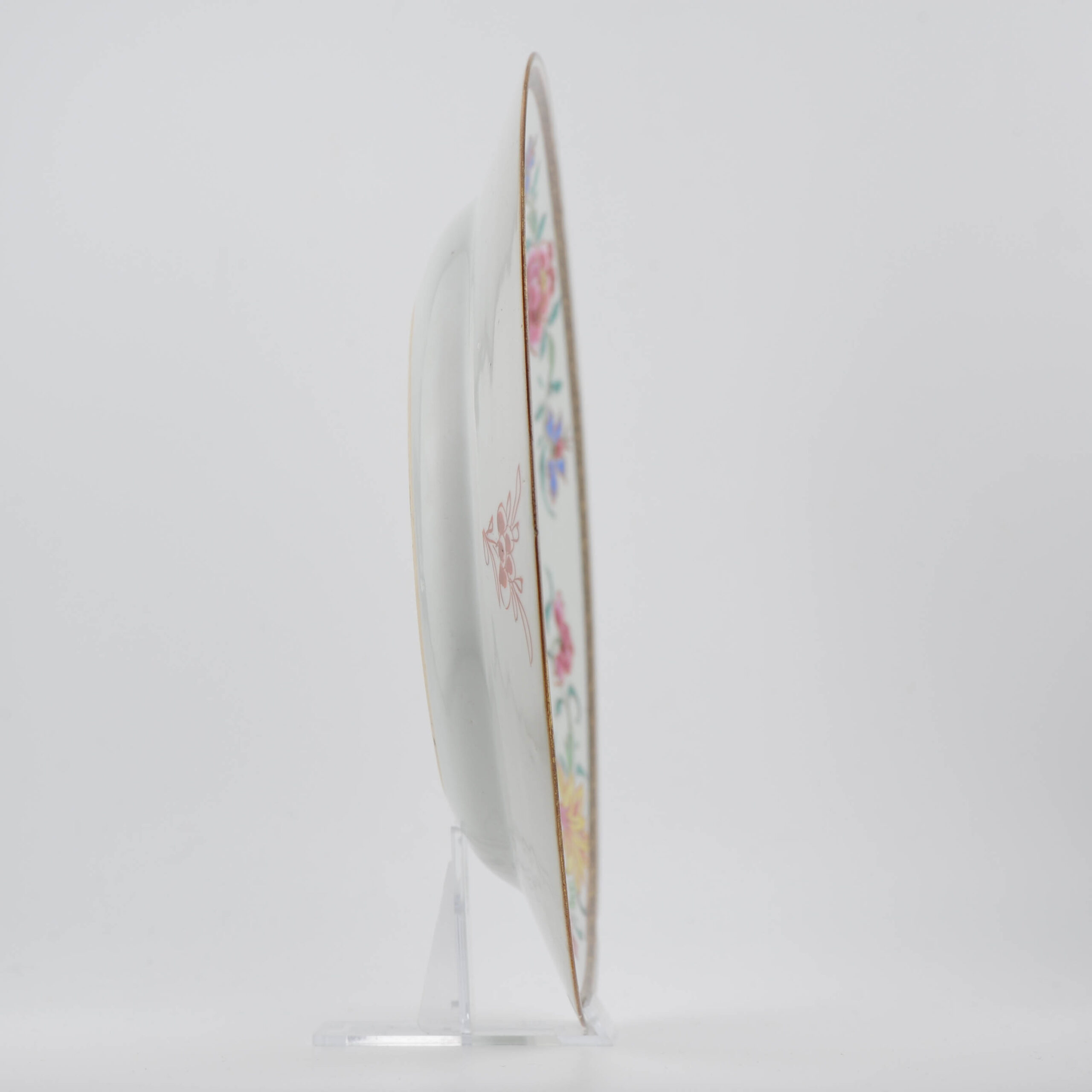 Top Level Antique Chinese Porcelain Kangxi/Yongzheng Period Rose Plate Dish - Image 6