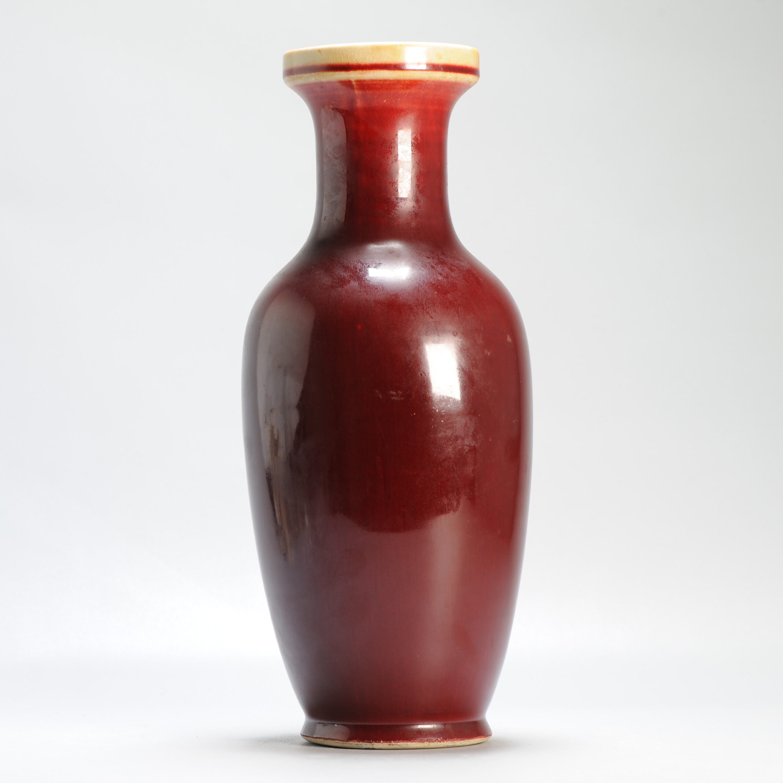 Antique 18/19C Chinese Porcelain Langyao/Sang de Bouef Vase Red - Image 9