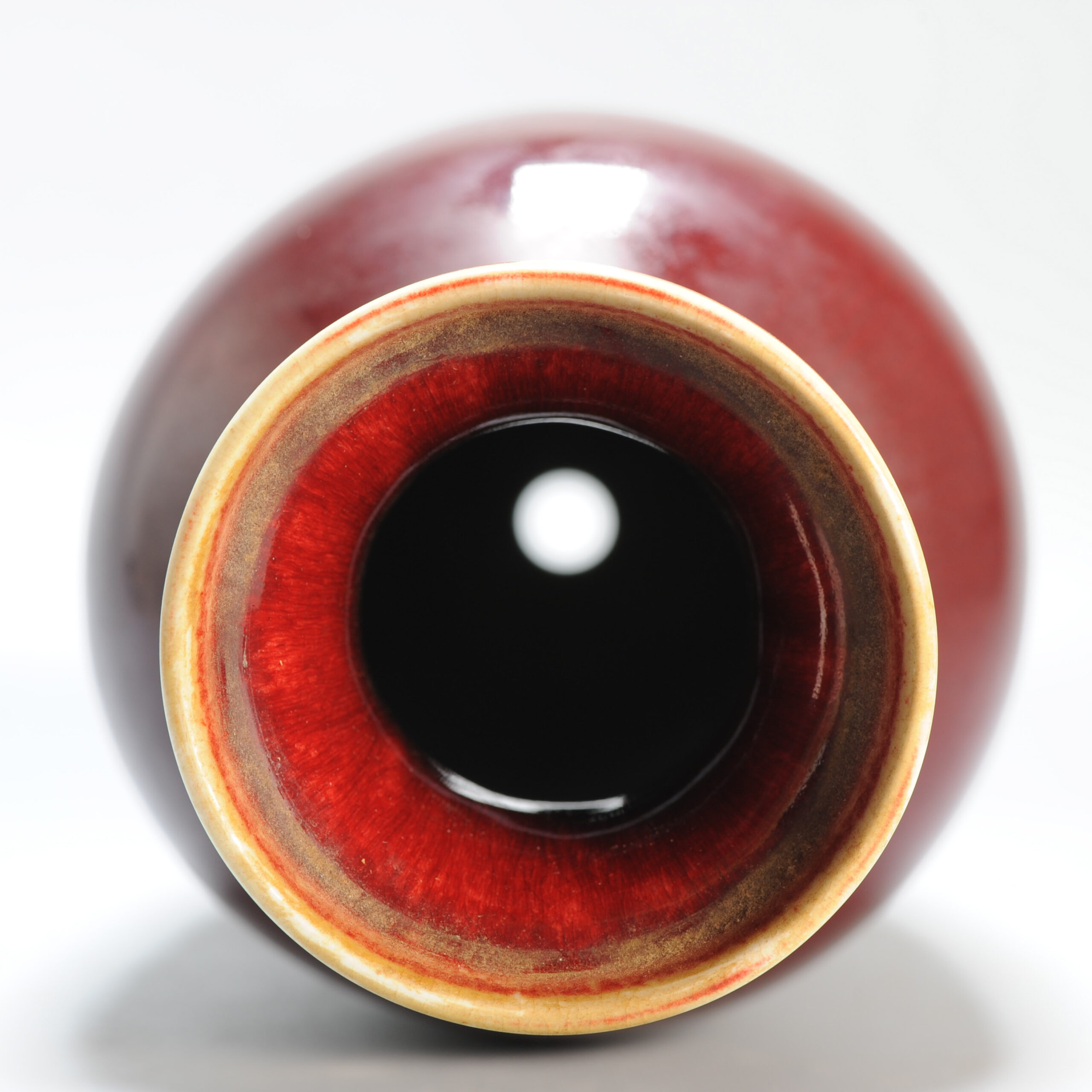 Antique 18/19C Chinese Porcelain Langyao/Sang de Bouef Vase Red - Image 3