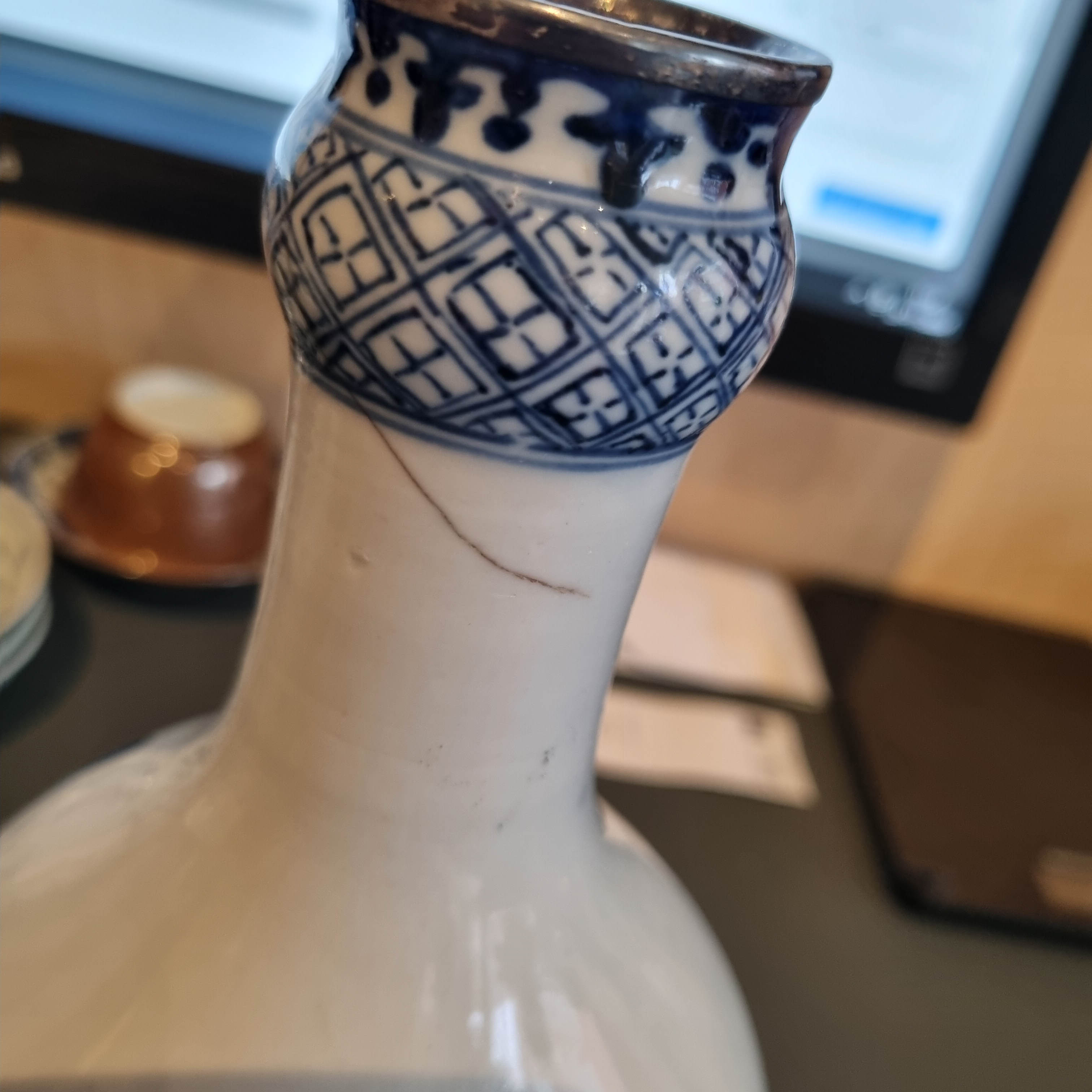 Antique 18/19C Chinese Porcelain Blue and white Vase Landscape Figural - Image 16