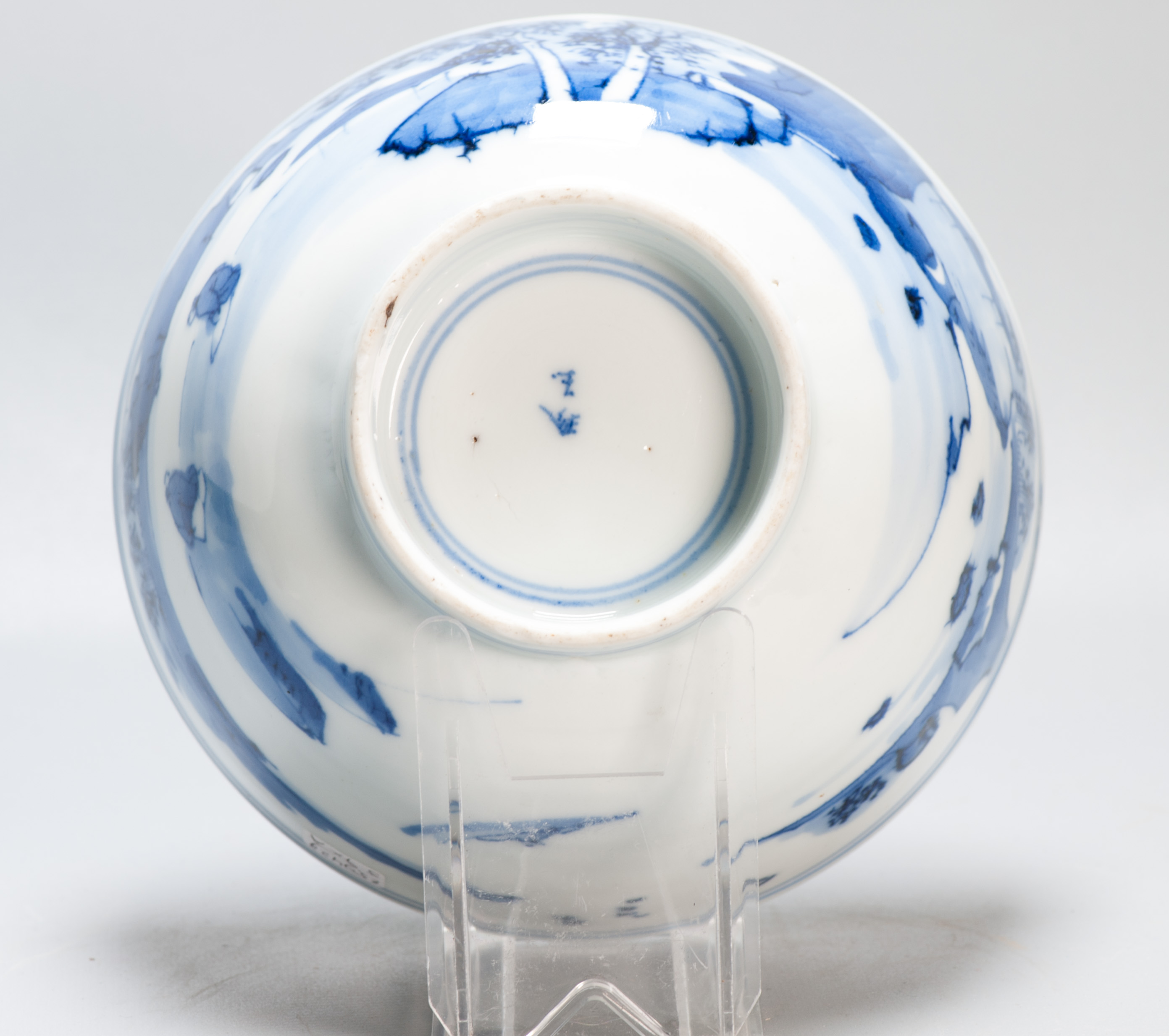 17c Antique Chinese Porcelain Blue and White Bowl Transitional Shunzhi Period Landscape - Image 12
