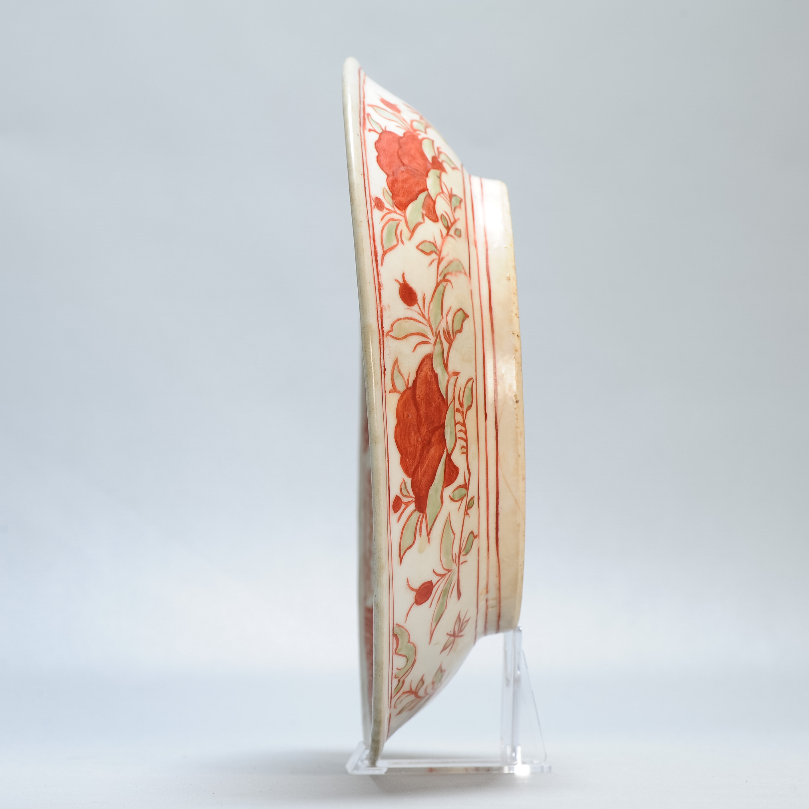 Antique Chinese Porcelain Ming 1540-1580 Plate Akae Enamel Flowers 16th C - Image 10