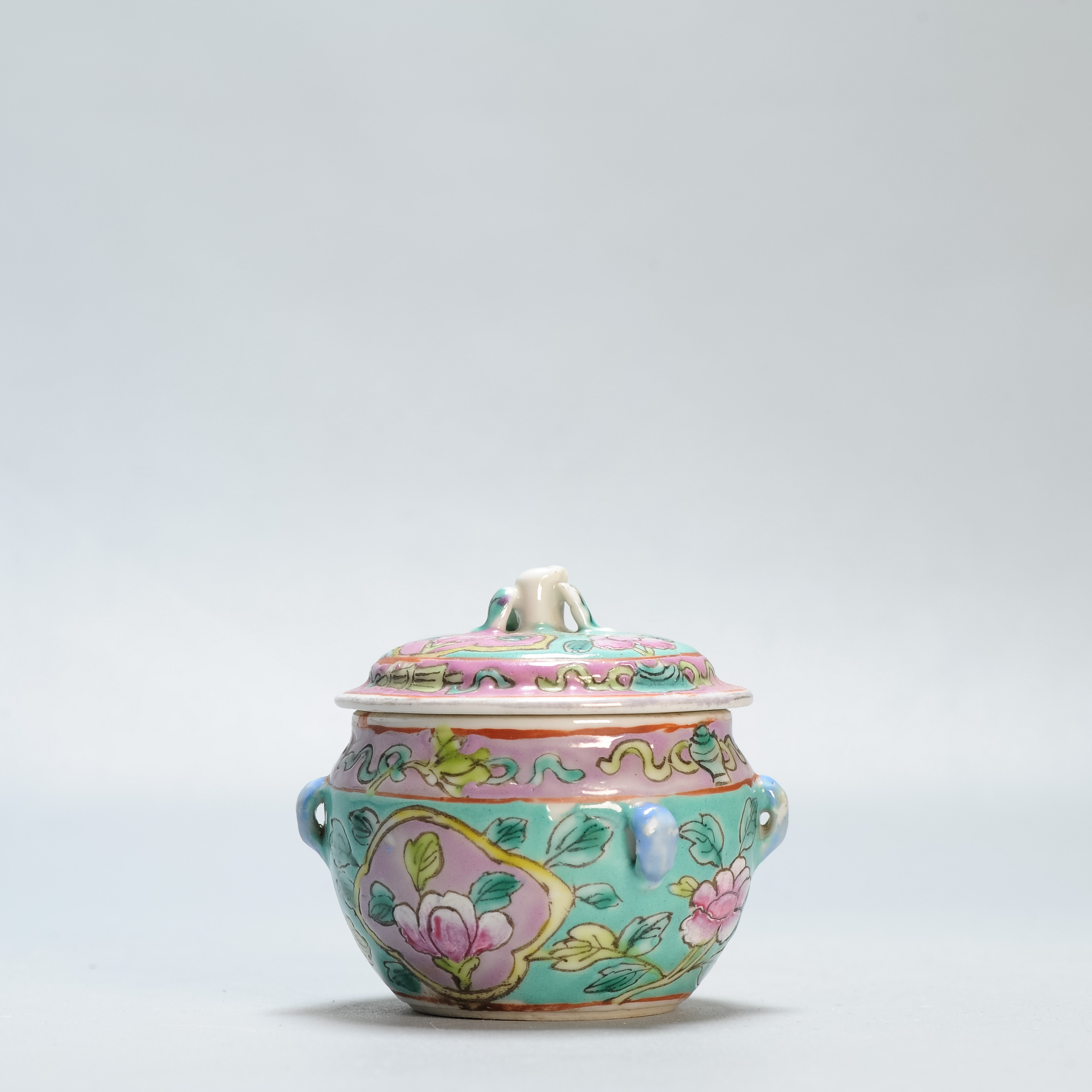 Antique 19c Chinese Porcelain Straits Kamcheng Tureen Miniature China - Image 8