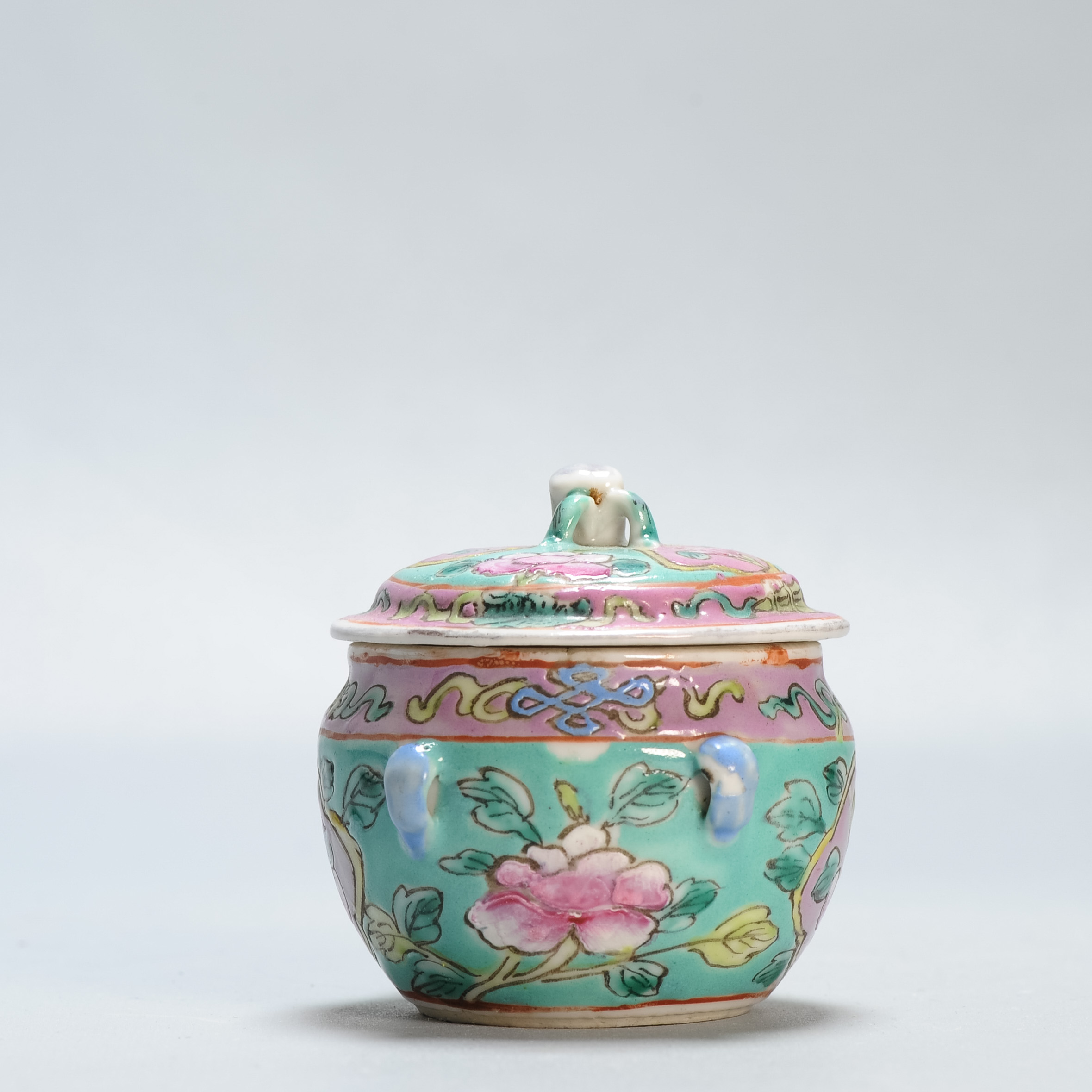 Antique 19c Chinese Porcelain Straits Kamcheng Tureen Miniature China - Image 2