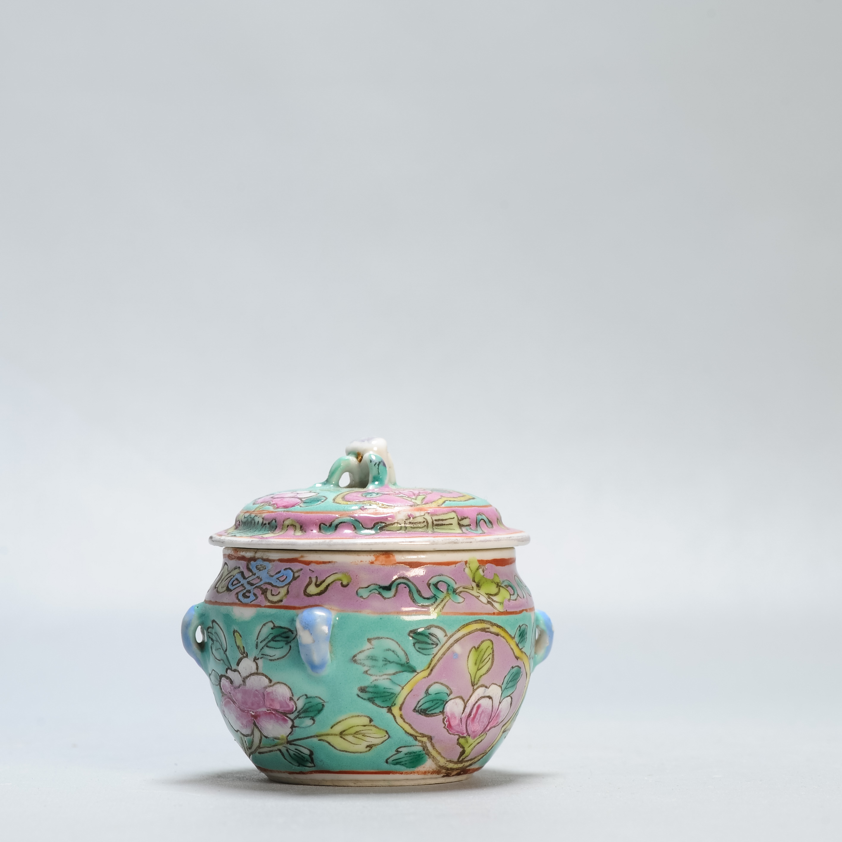 Antique 19c Chinese Porcelain Straits Kamcheng Tureen Miniature China - Image 6