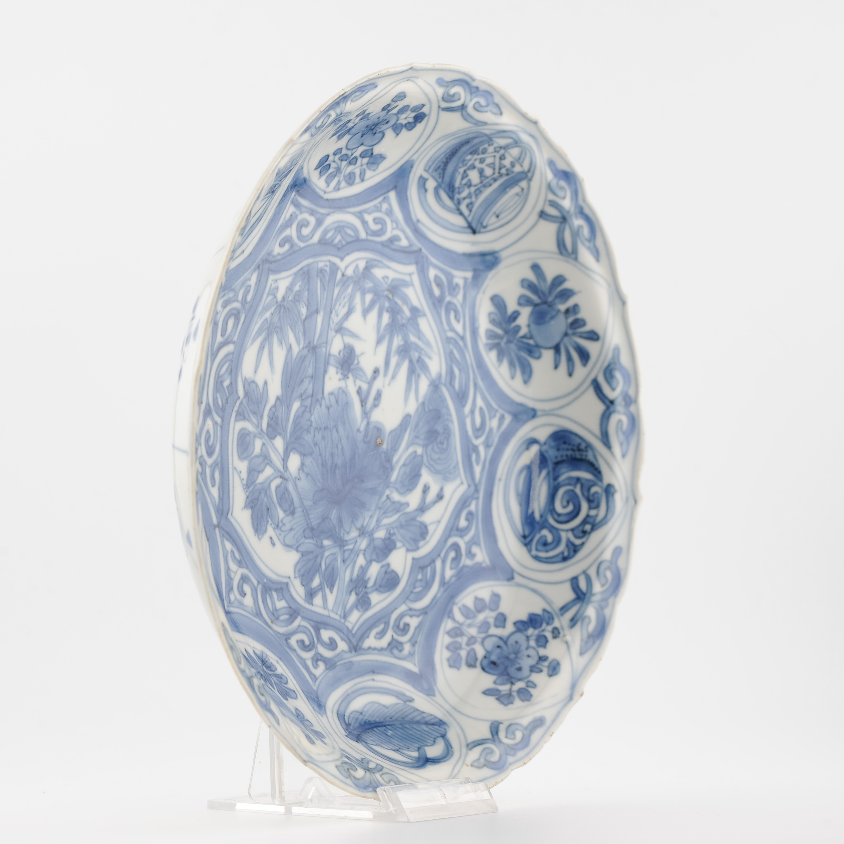 20.5CM Top Quality Wanli Antique Ming Period Chinese Porcelain Kraak Plate - Image 4