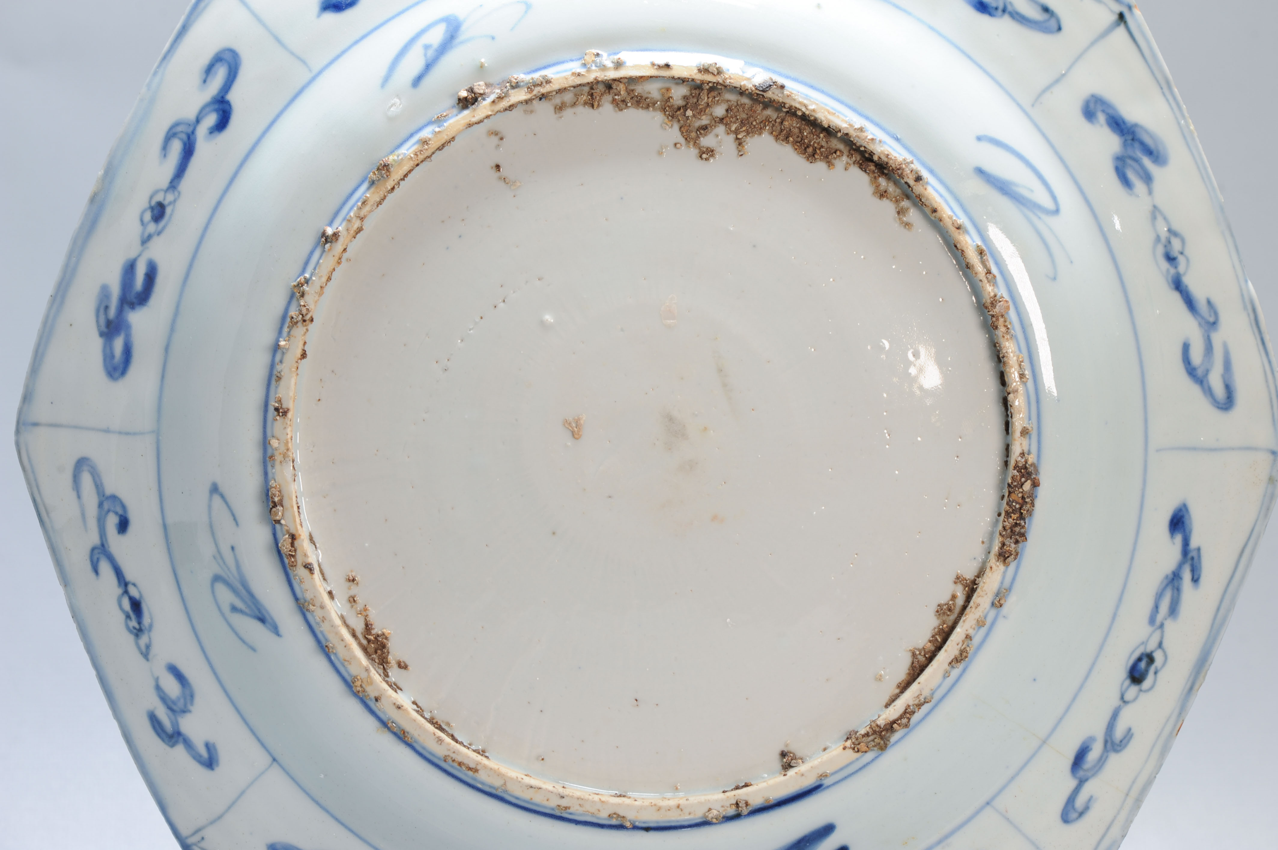 Antique Octagonal Blue and White Dish Wanli Tianqi Chinese Porcelain Figural - Image 16