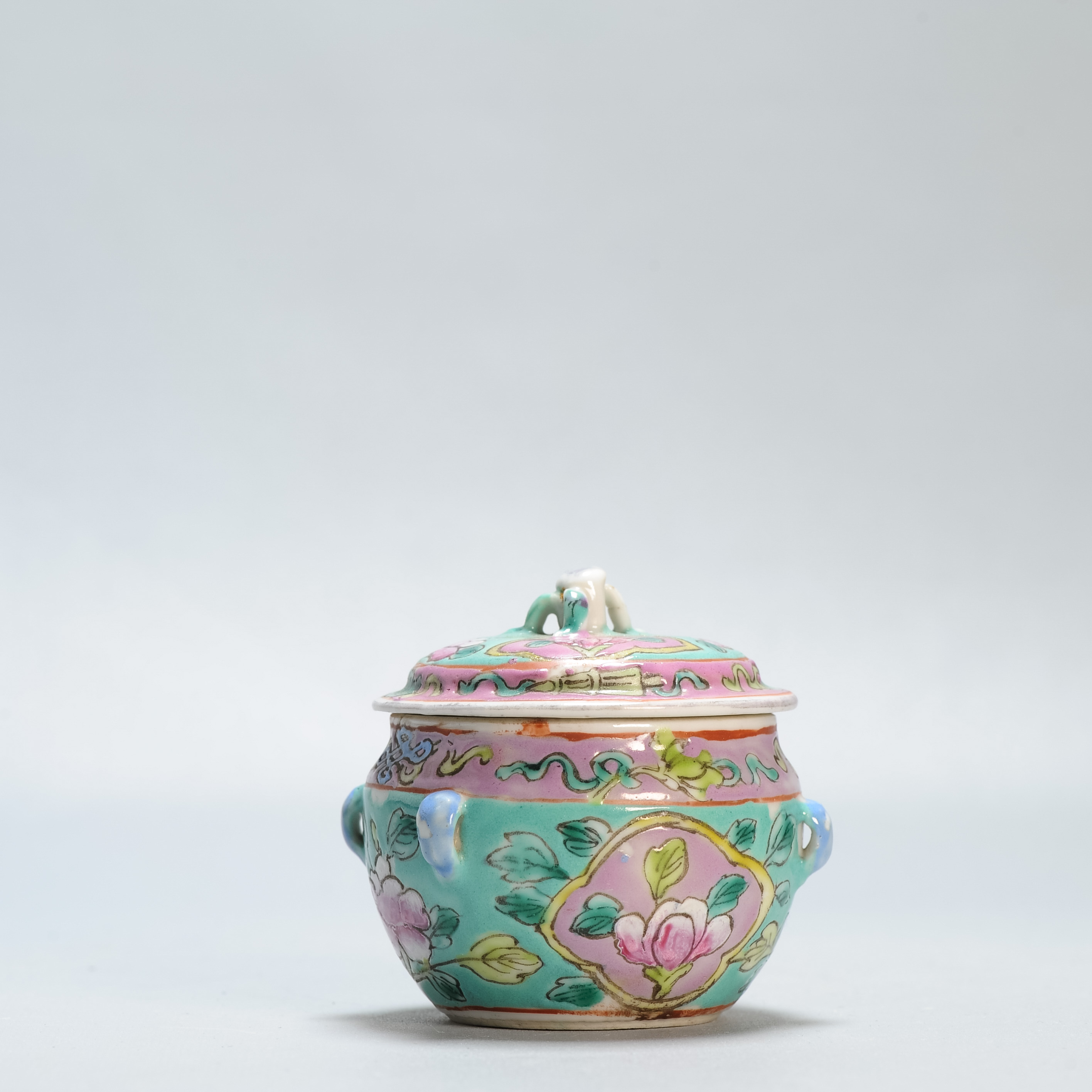Antique 19c Chinese Porcelain Straits Kamcheng Tureen Miniature China - Image 14