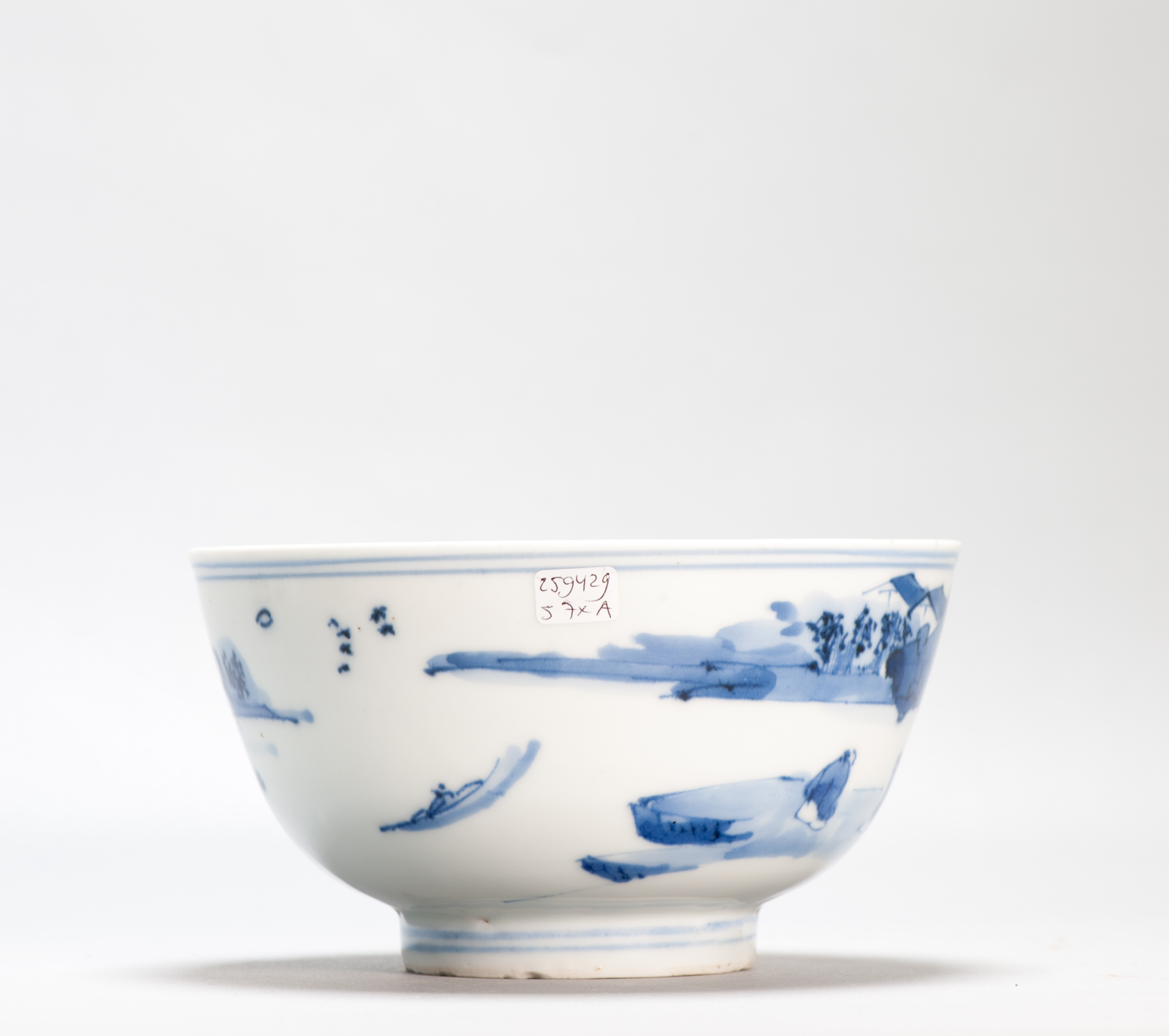 17c Antique Chinese Porcelain Blue and White Bowl Transitional Shunzhi Period Landscape - Image 8