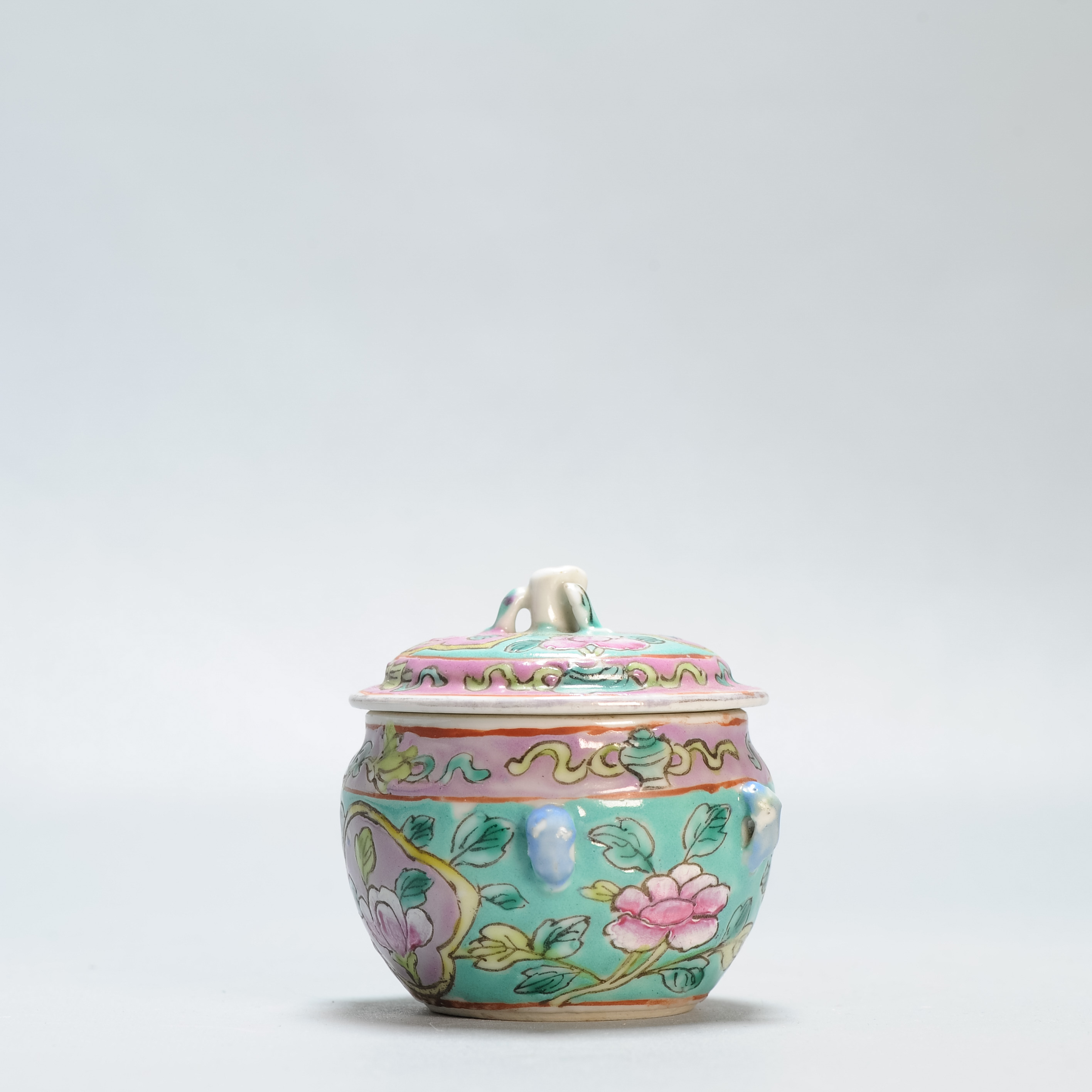 Antique 19c Chinese Porcelain Straits Kamcheng Tureen Miniature China - Image 9