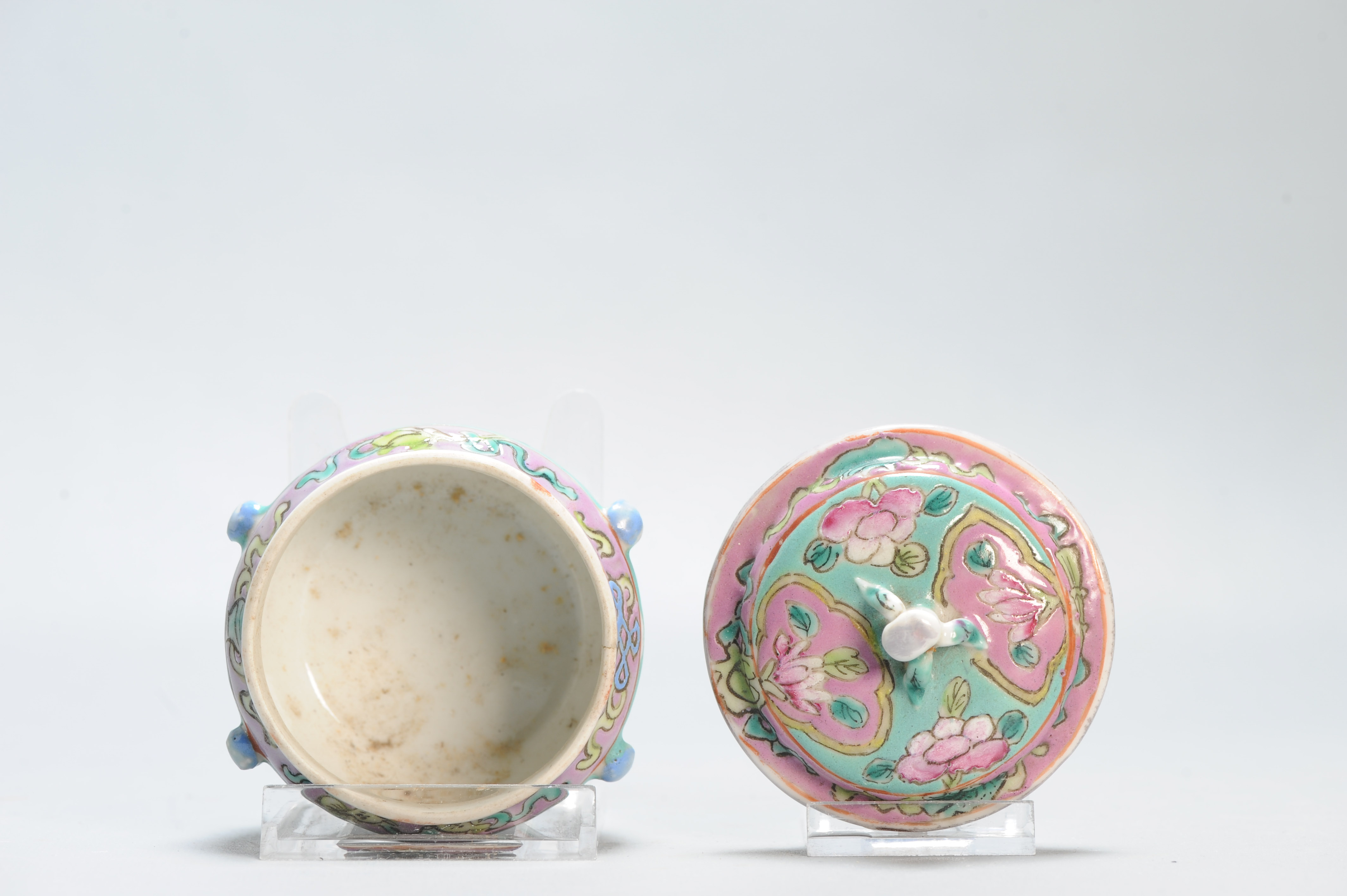 Antique 19c Chinese Porcelain Straits Kamcheng Tureen Miniature China - Image 4