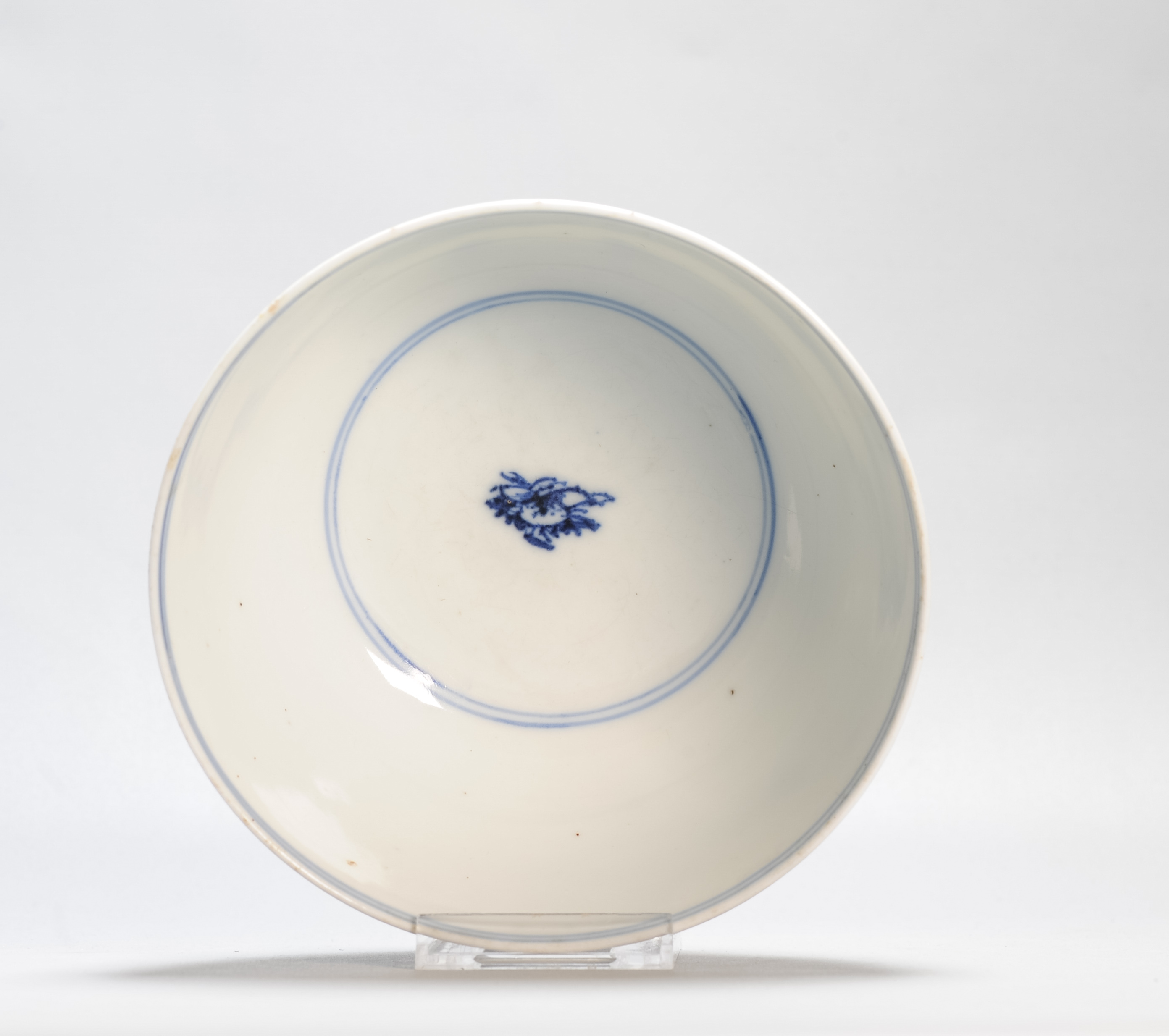 17c Antique Chinese Porcelain Blue and White Bowl Transitional Shunzhi Period Landscape - Image 14