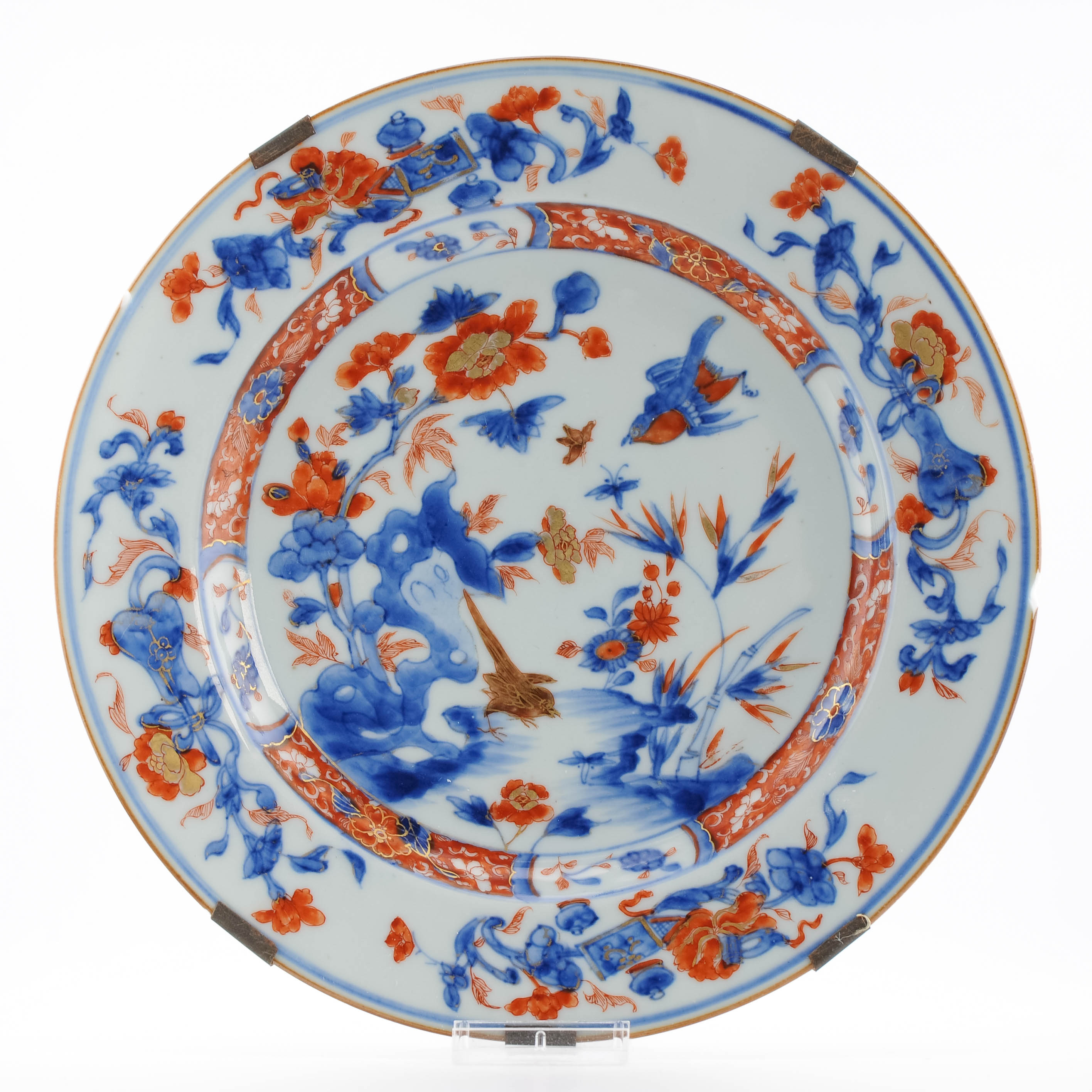 18th century Antique Kangxi Yongzheng Chinese Porcelain Birds Plate
