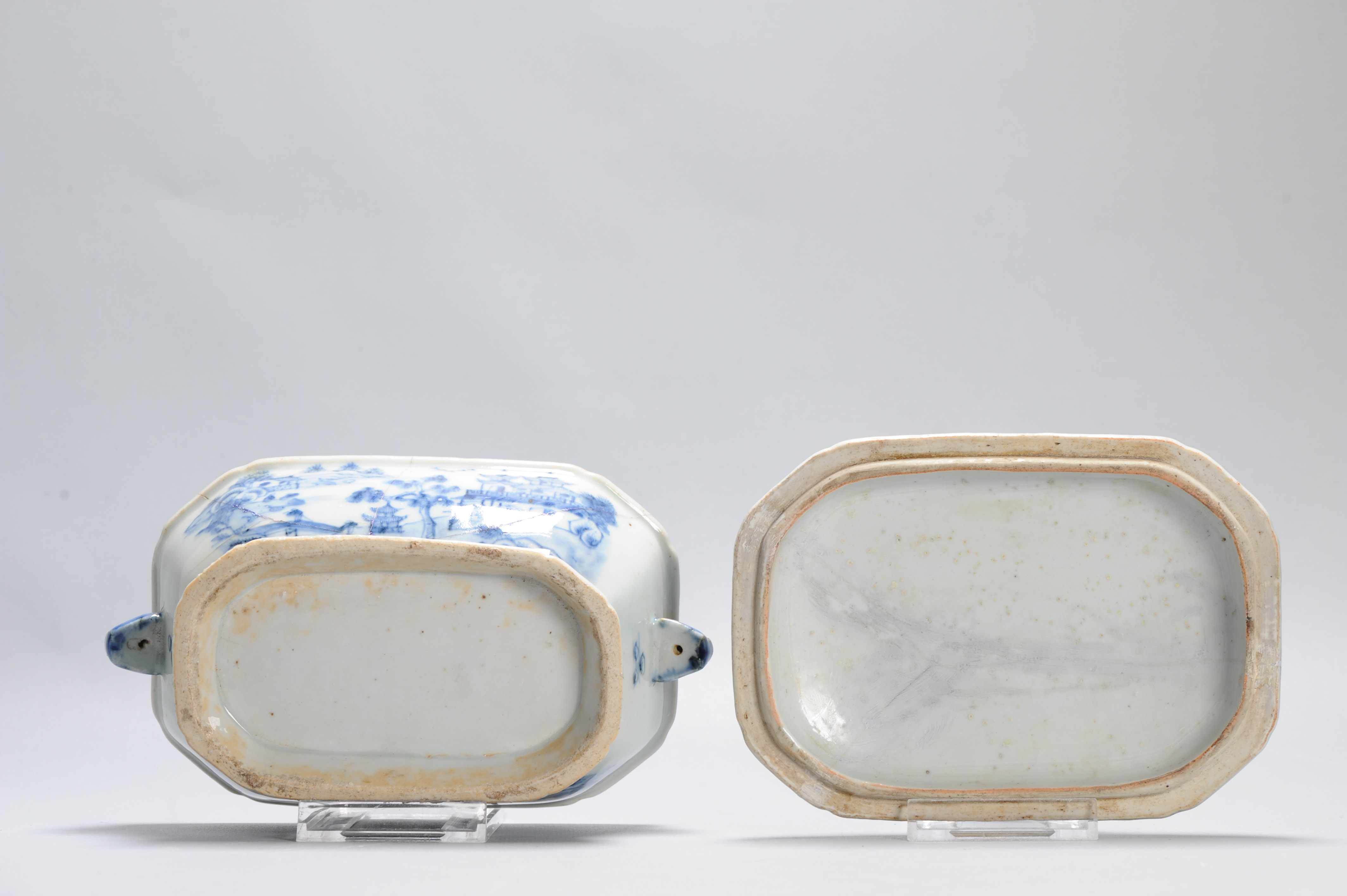 18C Qianlong period Chinese Porcelain Tureen with Lid Flower Landscape - Image 2