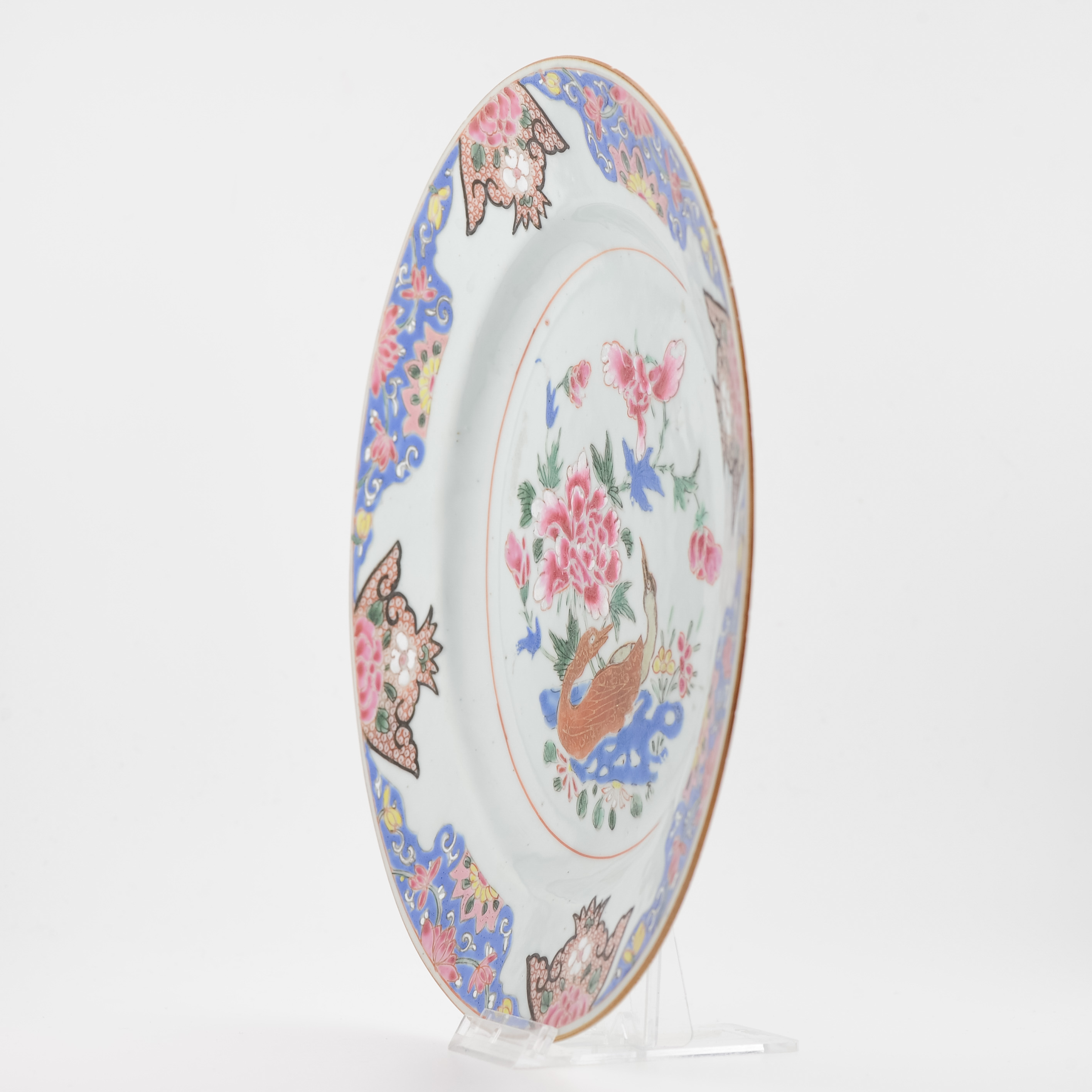 18C Yongzheng/Qianlong Chinese Porcelain Plate Ducks Geese Fencai - Image 11