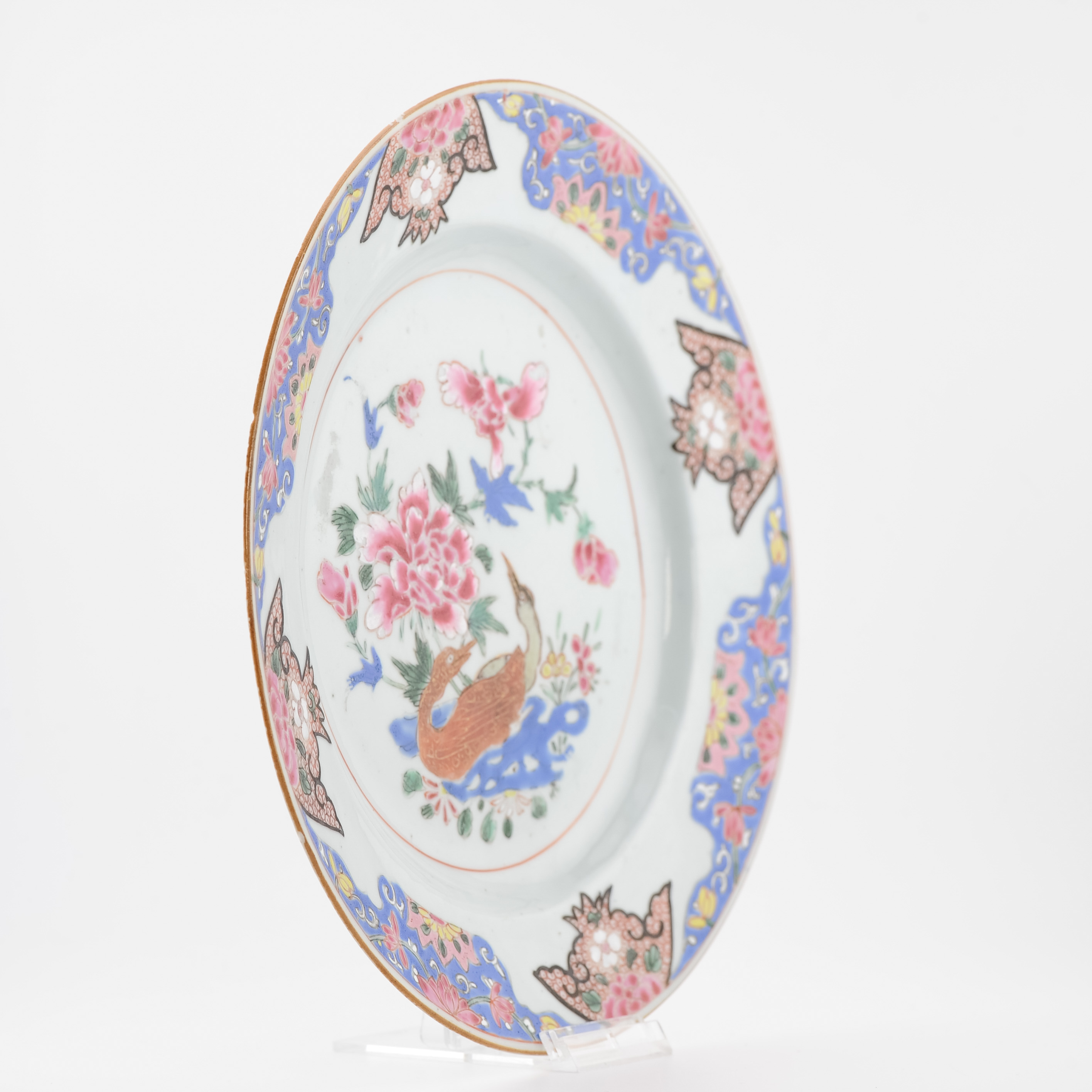 18C Yongzheng/Qianlong Chinese Porcelain Plate Ducks Geese Fencai - Image 3