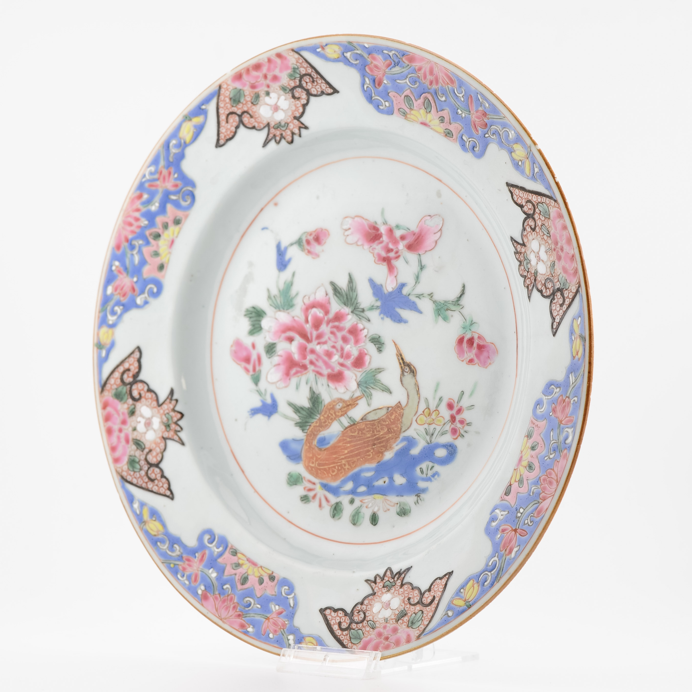 18C Yongzheng/Qianlong Chinese Porcelain Plate Ducks Geese Fencai - Image 12