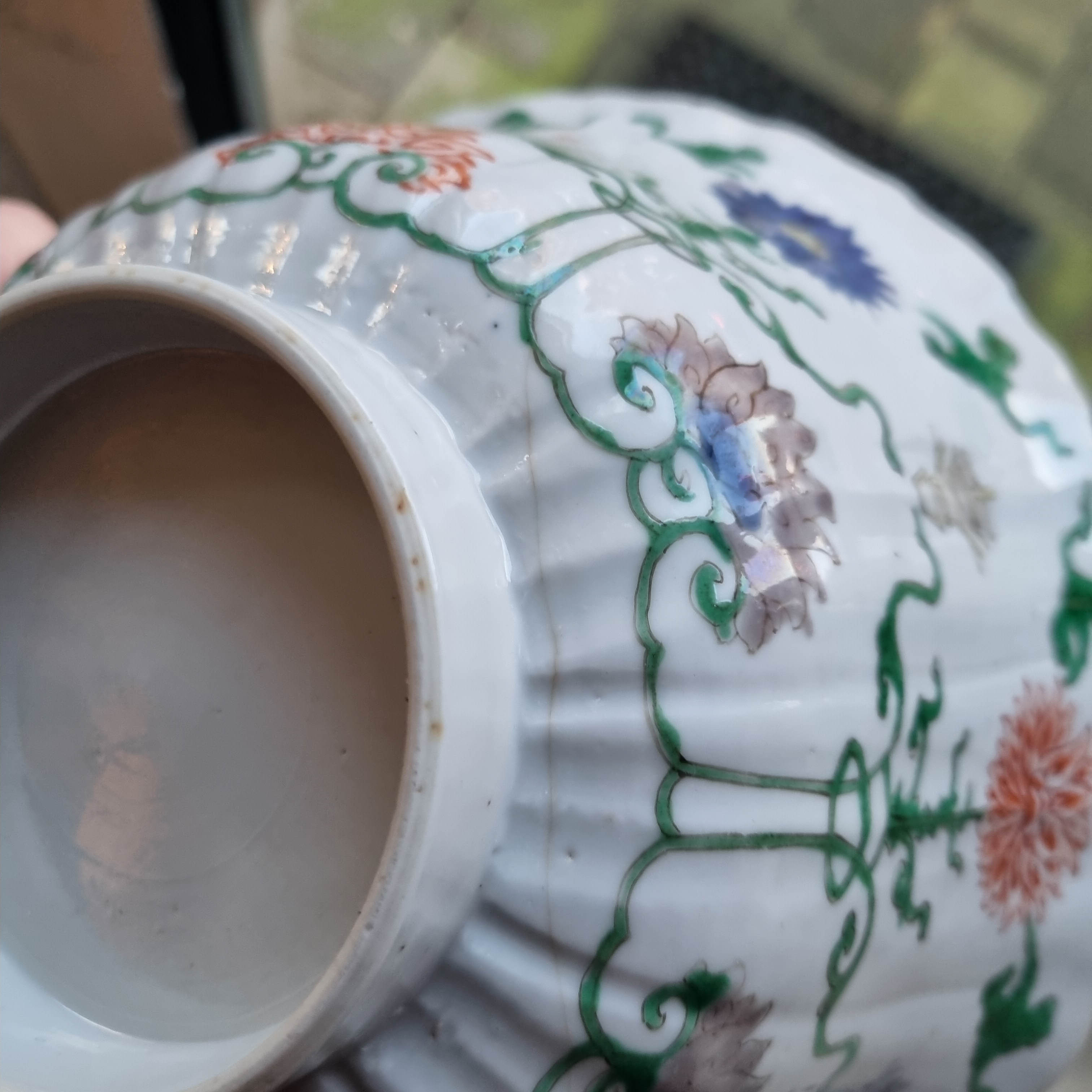 Antique Kangxi Period Chinese Porcelain Famille Verte Bowl Lotus Character - Image 22