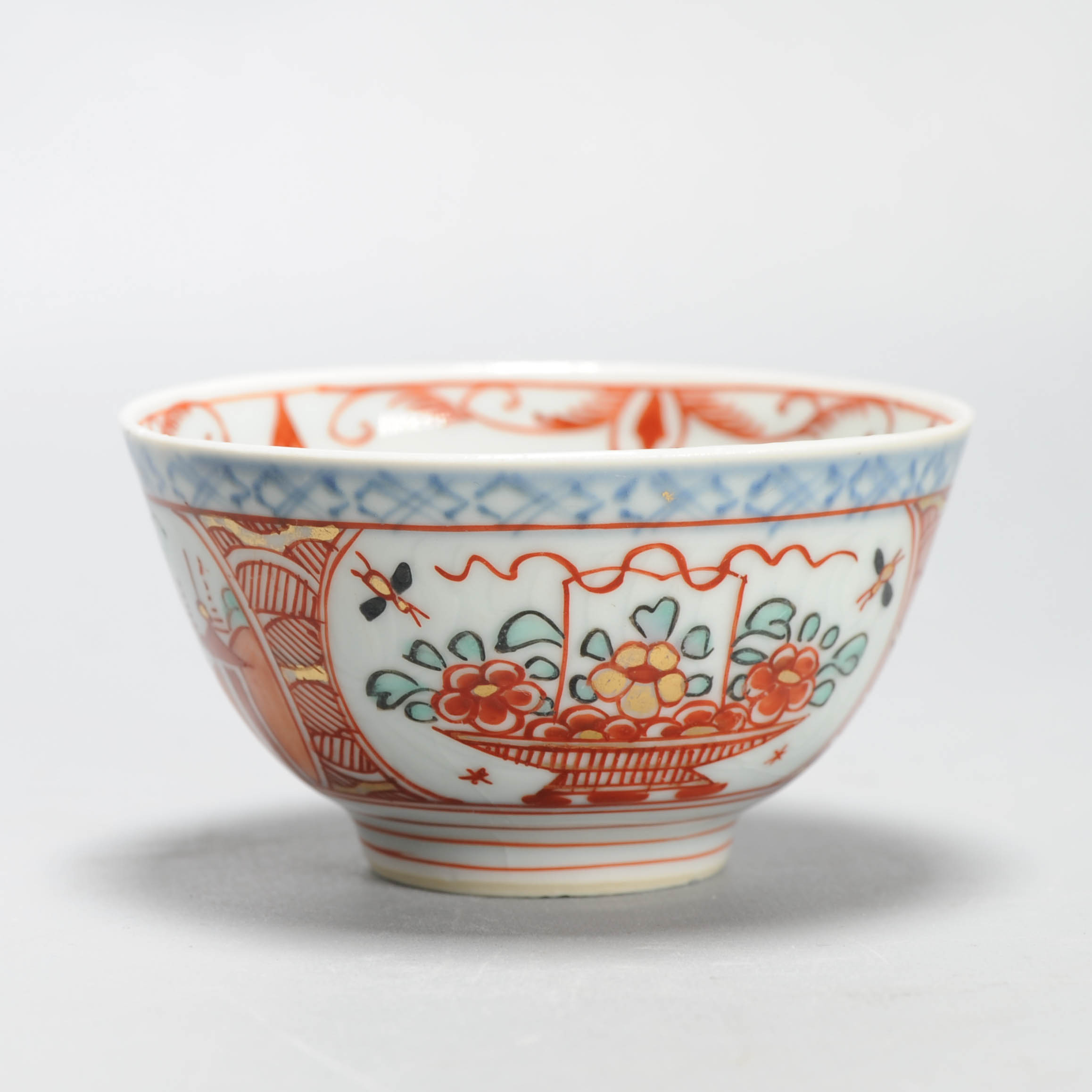 Large Antique Kangxi 18C Chinese Porcelain Teapot + Bowl Polychrome Figural - Image 17