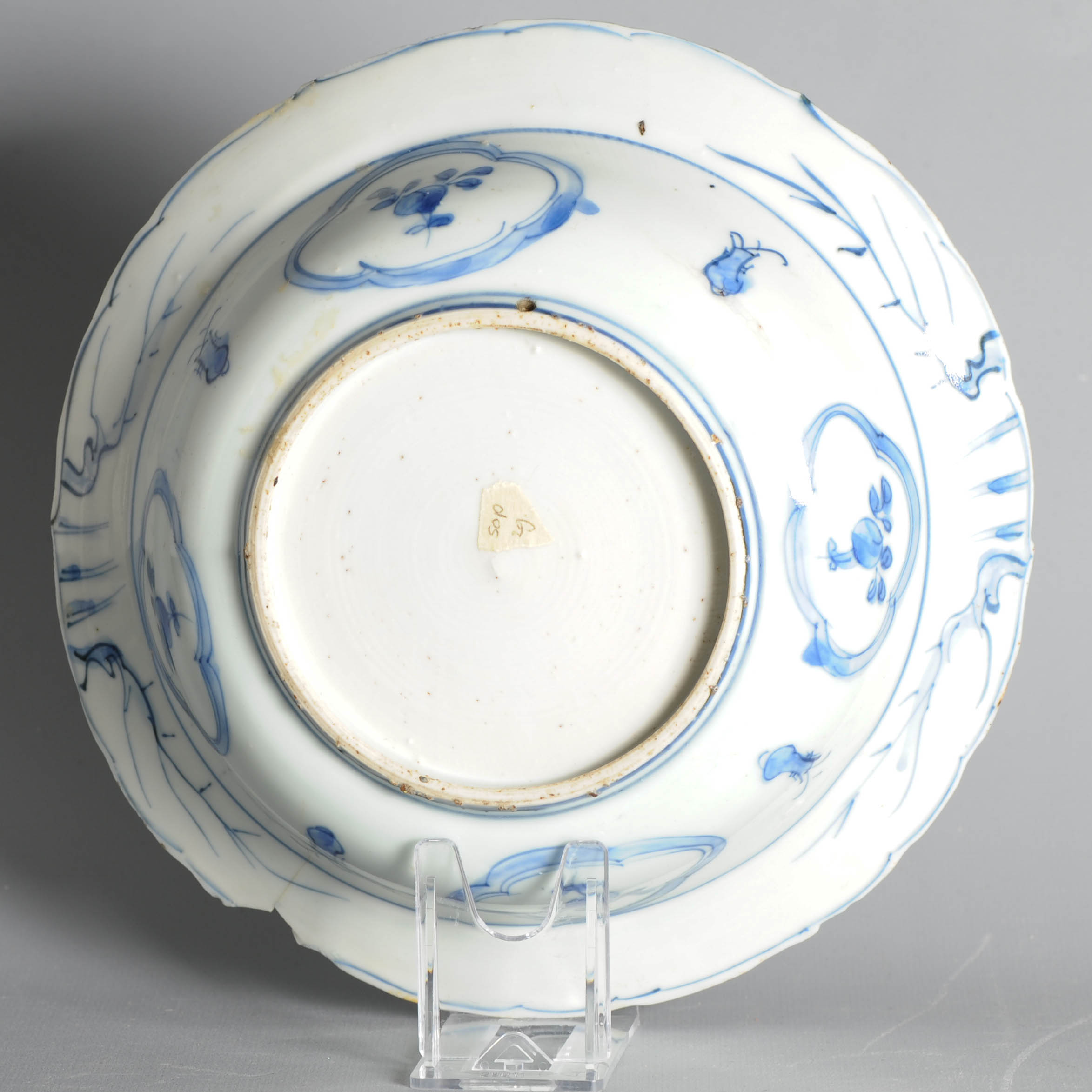 Large Antique Wanli Ming Chinese Porcelain Kraak Landscape Crane Klapmuts - Image 3