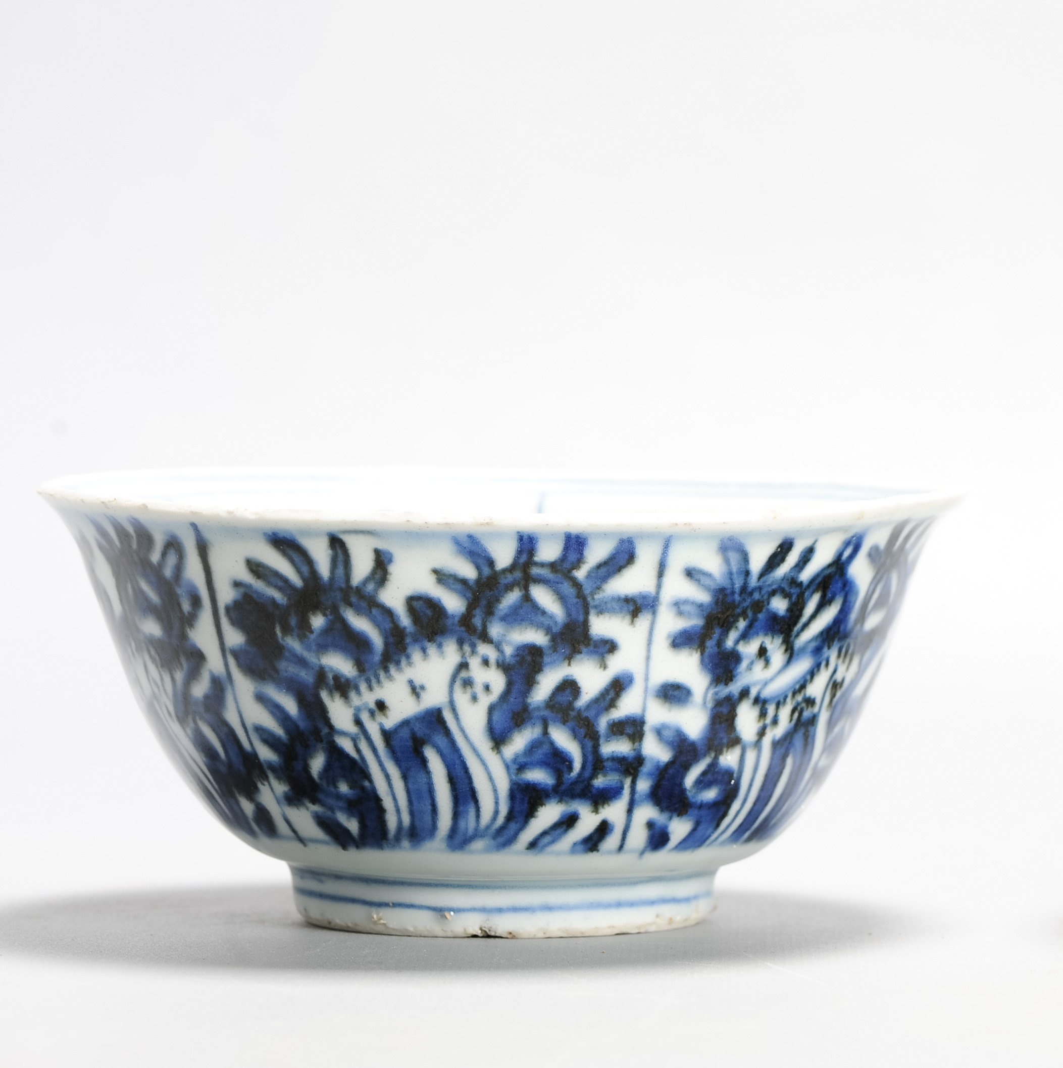 Antique Chinese Ming period Kraak Bowl Deer Wanli or Tianqi Period - Image 11