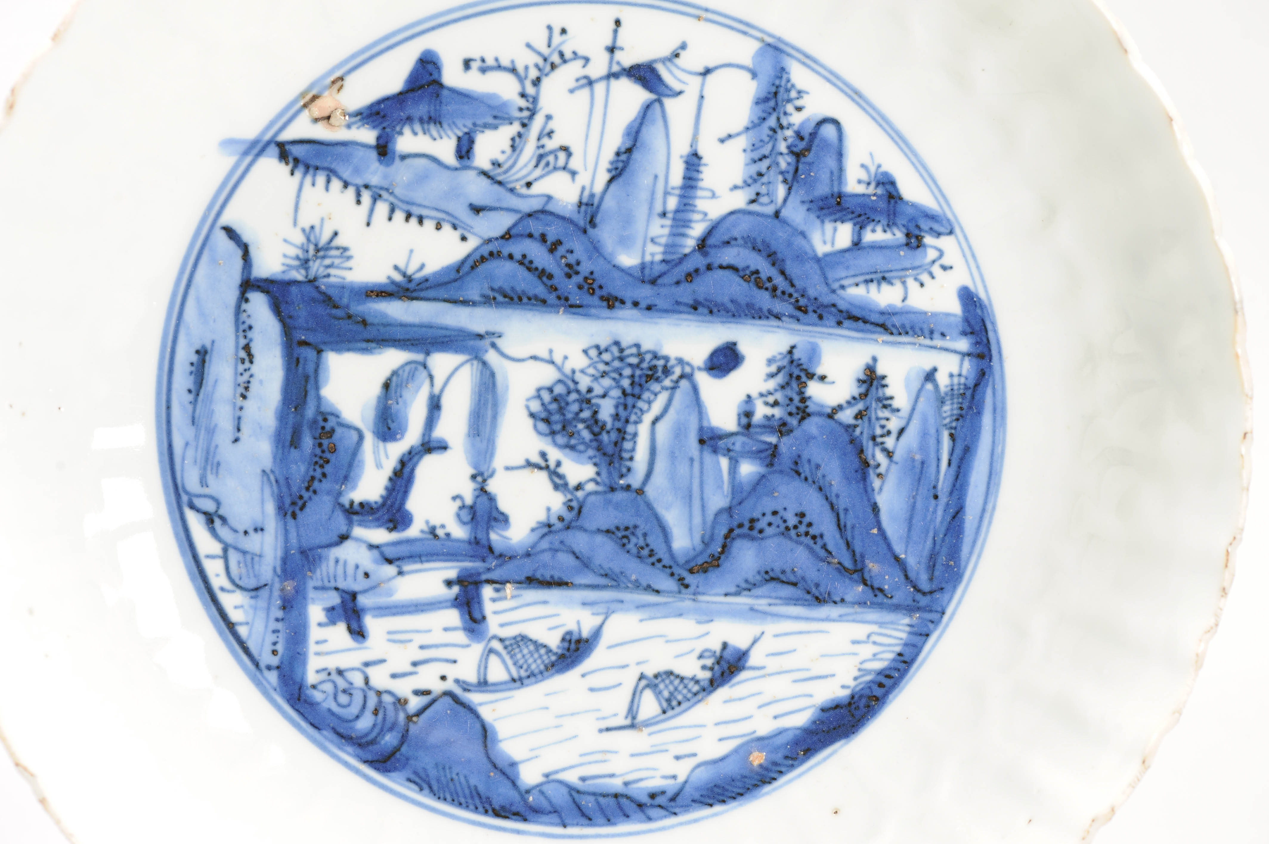 Top Quality Wanli Antique Ming Period Chinese Porcelain Kraak Plate Landscape - Image 2