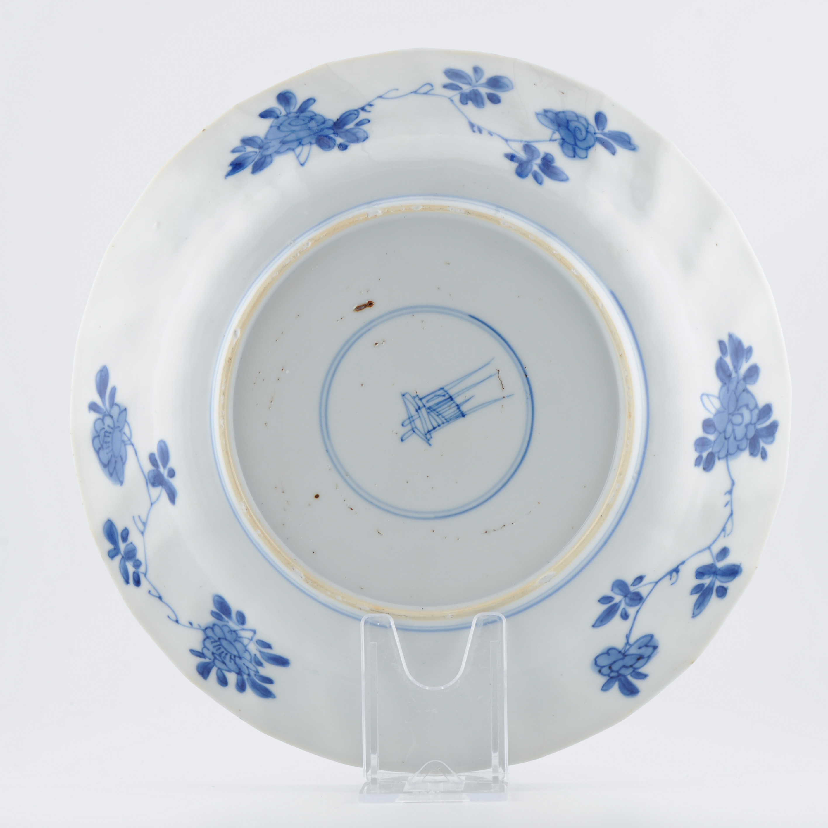 Antique 1680-1700 Chinese Porcelain Plate Kangxi Blue Marked Base - Image 8