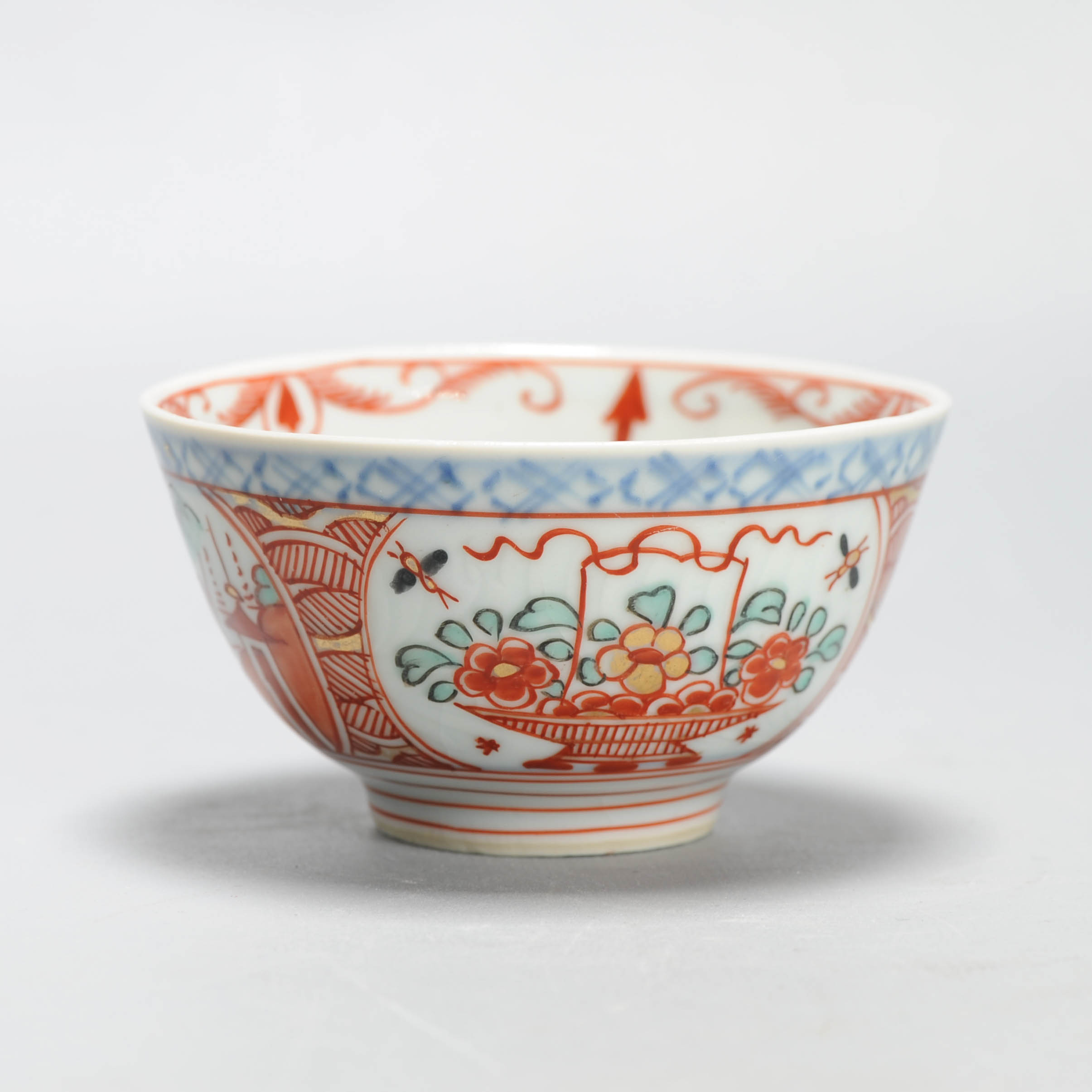 Large Antique Kangxi 18C Chinese Porcelain Teapot + Bowl Polychrome Figural - Image 15