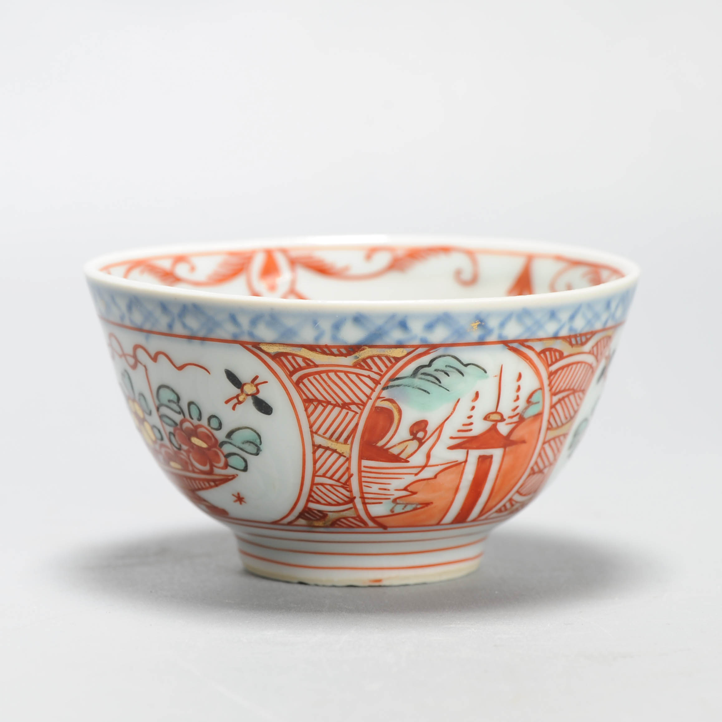 Large Antique Kangxi 18C Chinese Porcelain Teapot + Bowl Polychrome Figural - Image 16