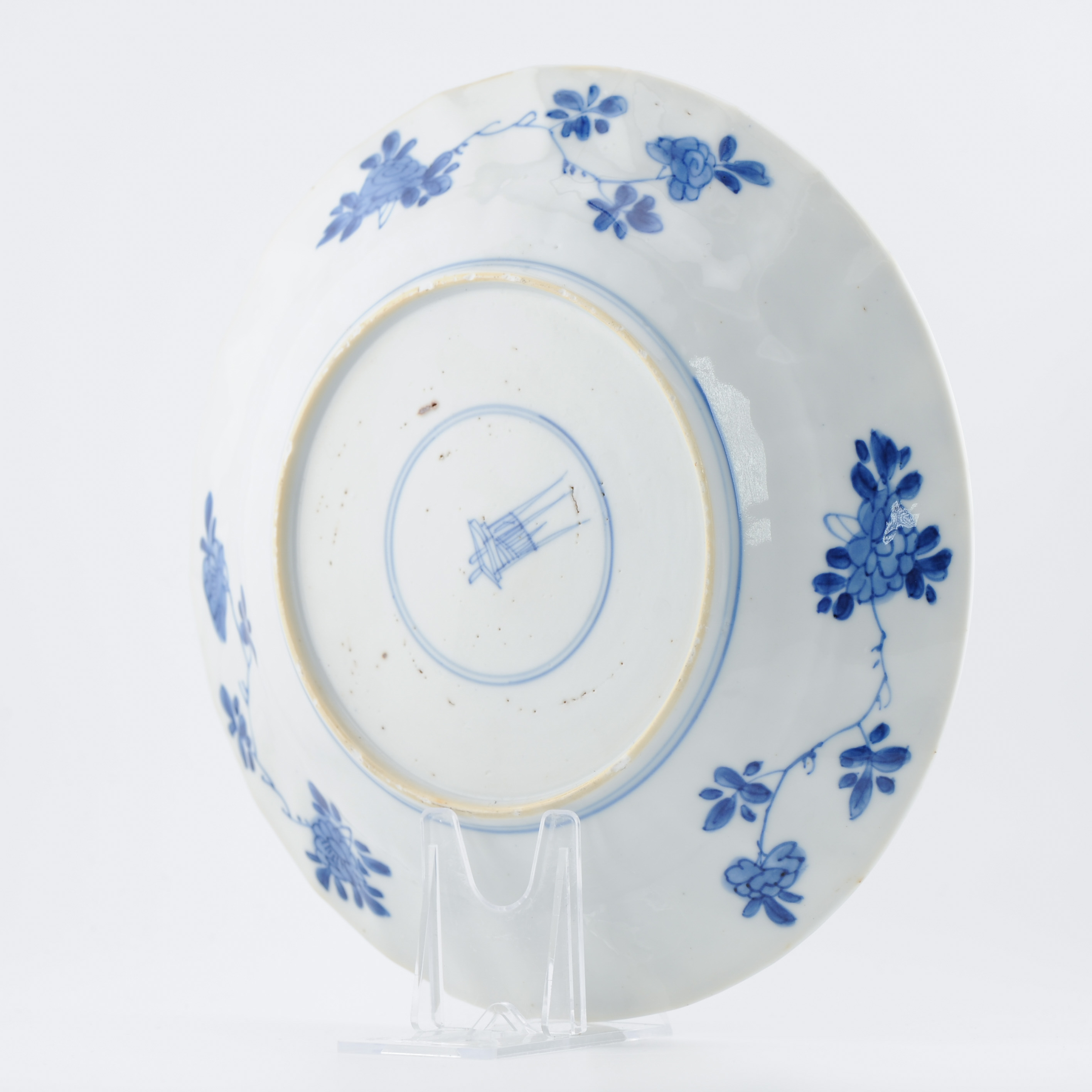 Antique 1680-1700 Chinese Porcelain Plate Kangxi Blue Marked Base - Image 7