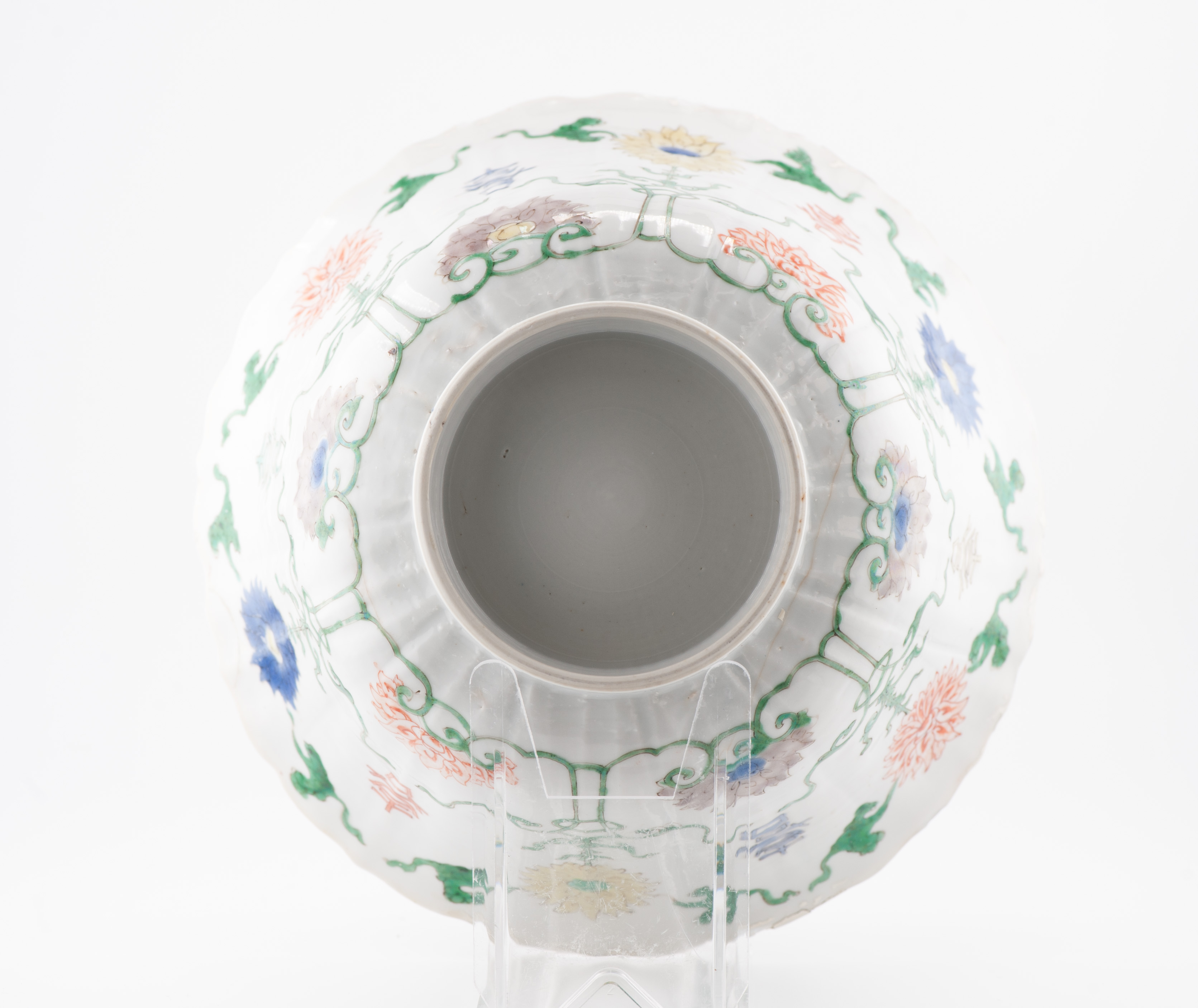 Antique Kangxi Period Chinese Porcelain Famille Verte Bowl Lotus Character - Image 3