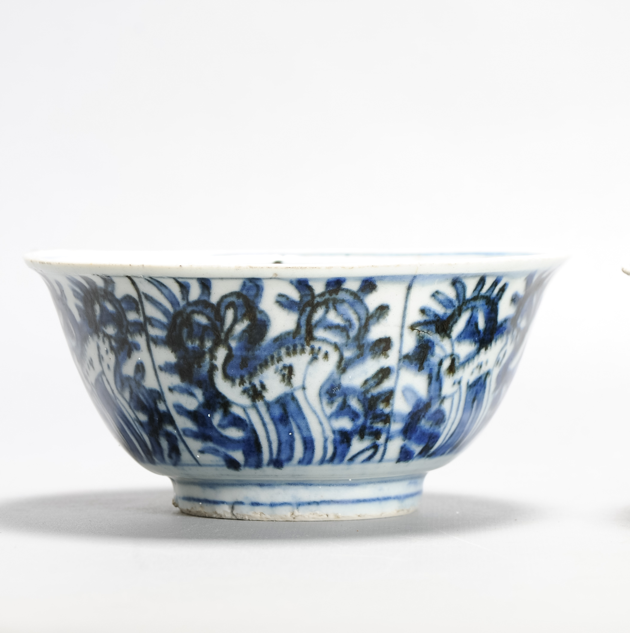 Antique Chinese Ming period Kraak Bowl Deer Wanli or Tianqi Period - Image 6