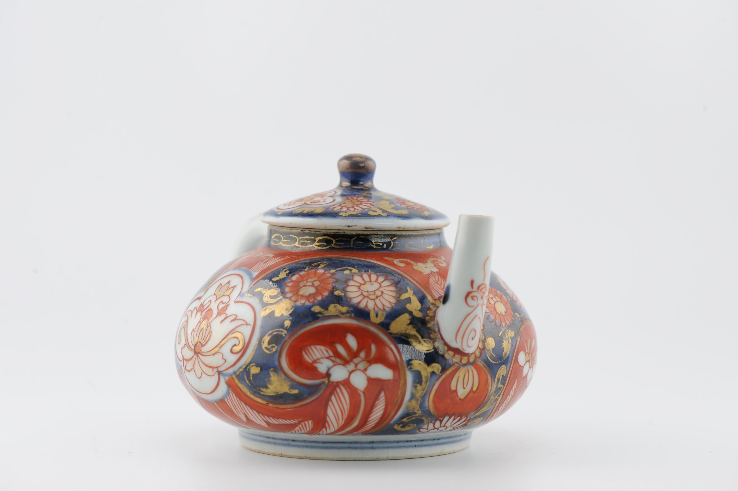 Antique Edo Period Early 18C Japanese Porcelain Teapot Imari Red Gold - Image 11