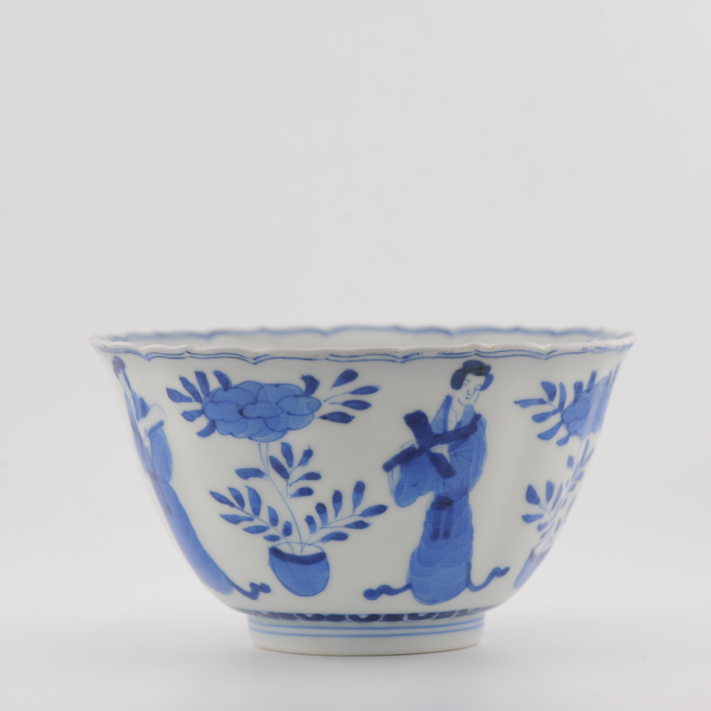 Antique Edo/Meiji Period 19th c Japanese Porcelain Bowl Kangxi Revival - Image 2