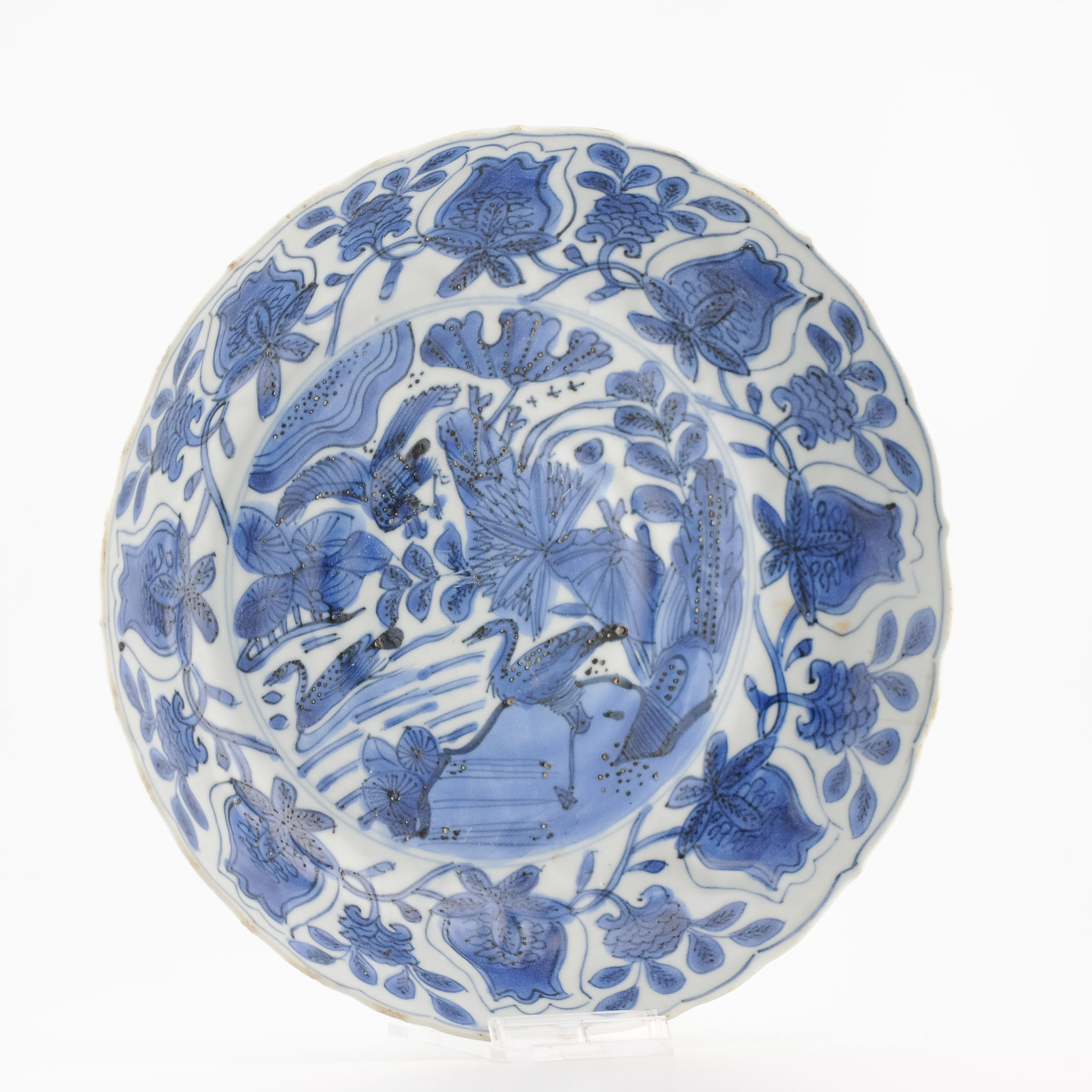 Antique Ming Wanli 1580-1610 Chinese Porcelain Kraak Plate Ducks Fruits - Image 4