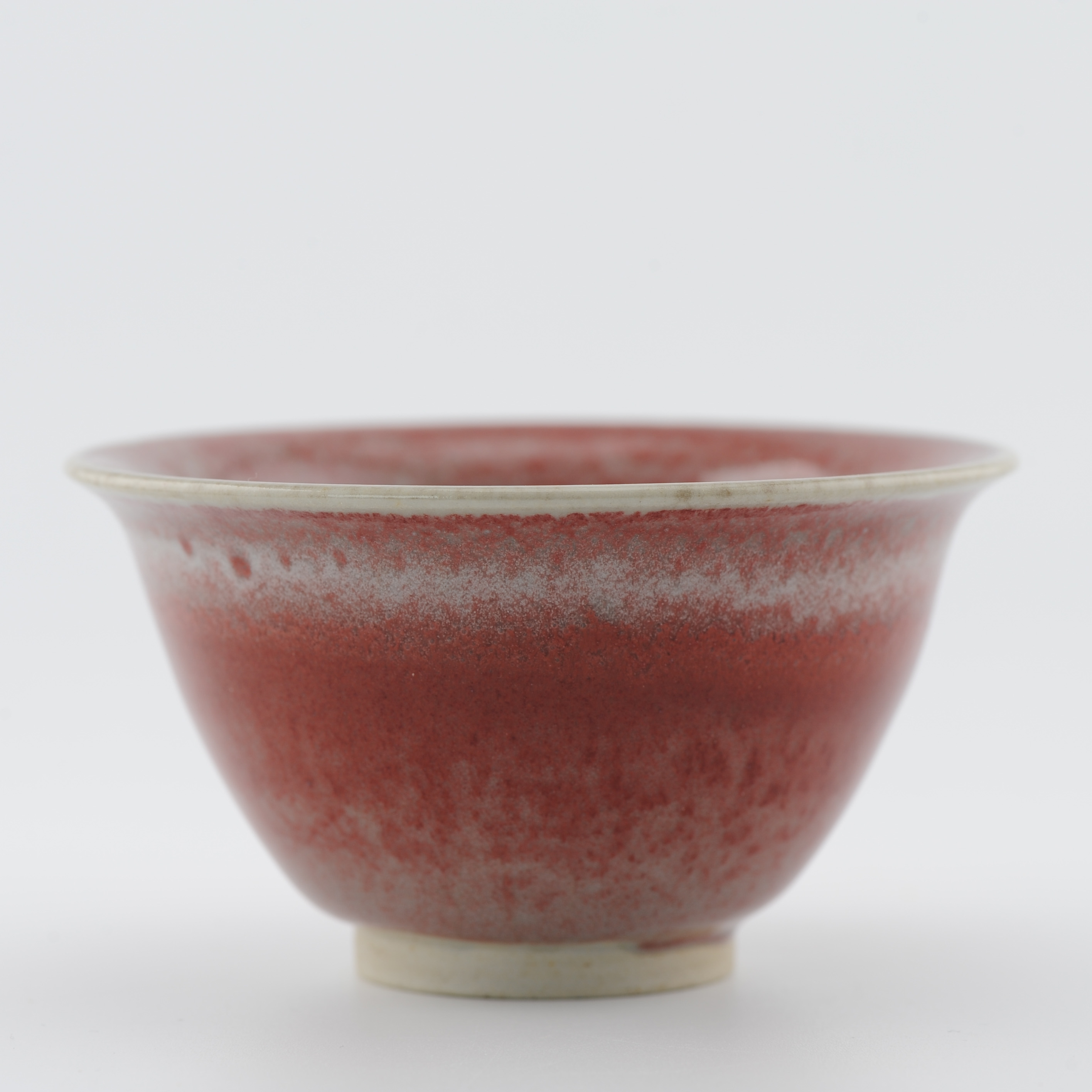 Momochrome Japanese or Chinese Porcelain Red Bowl Marked Base 20th or 21st c