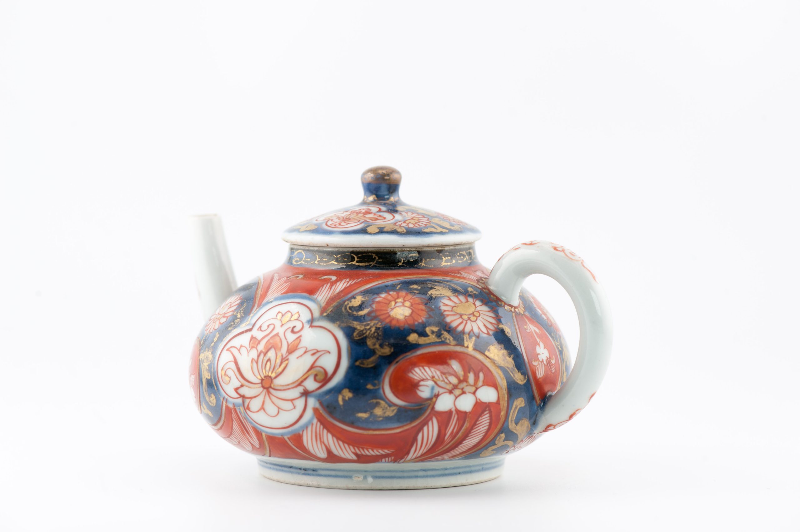 Antique Edo Period Early 18C Japanese Porcelain Teapot Imari Red Gold - Image 6