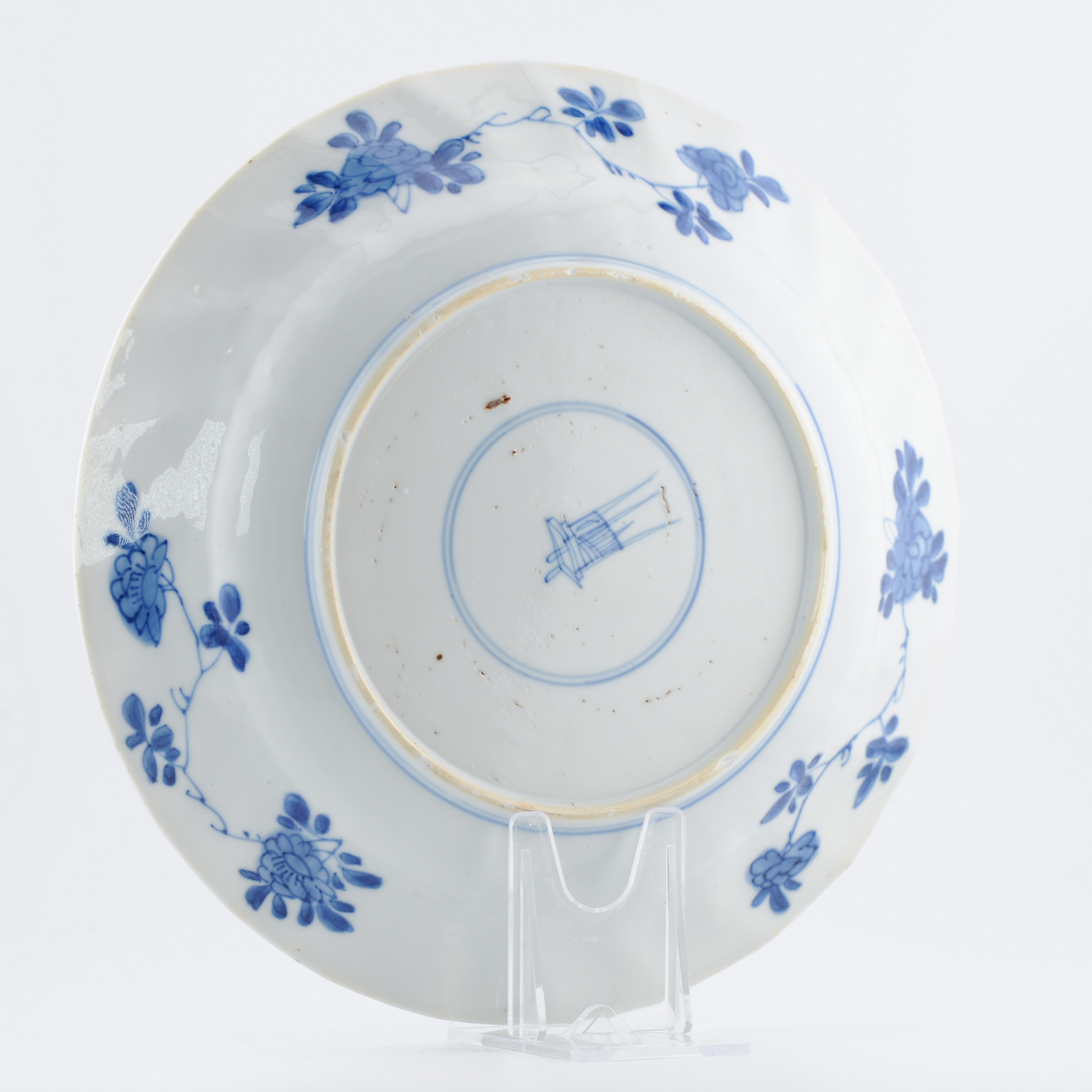 Antique 1680-1700 Chinese Porcelain Plate Kangxi Blue Marked Base - Image 9