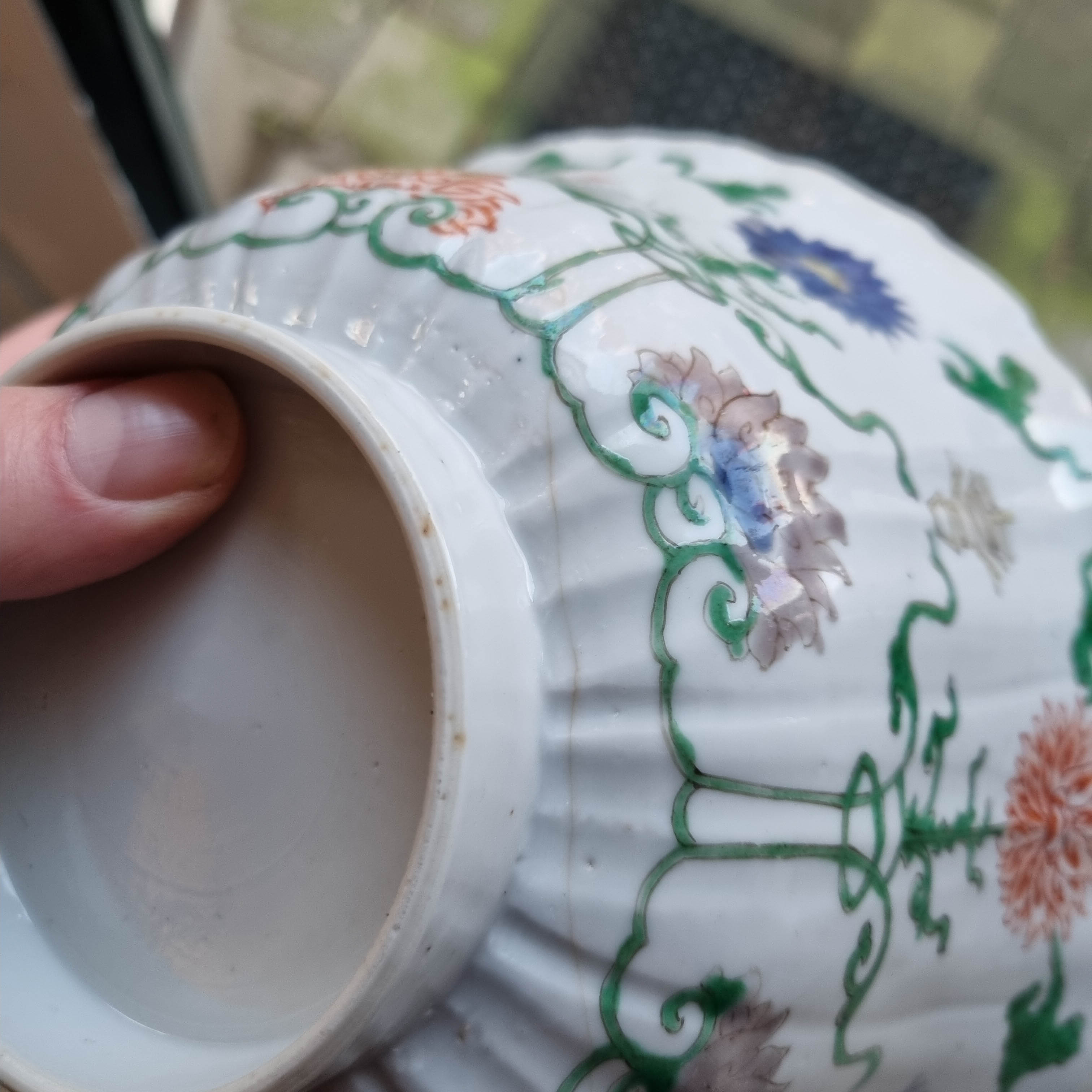 Antique Kangxi Period Chinese Porcelain Famille Verte Bowl Lotus Character - Image 23