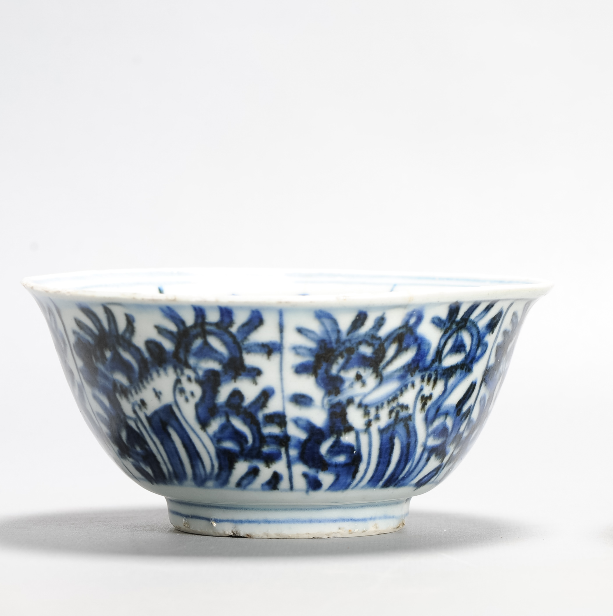 Antique Chinese Ming period Kraak Bowl Deer Wanli or Tianqi Period - Image 10
