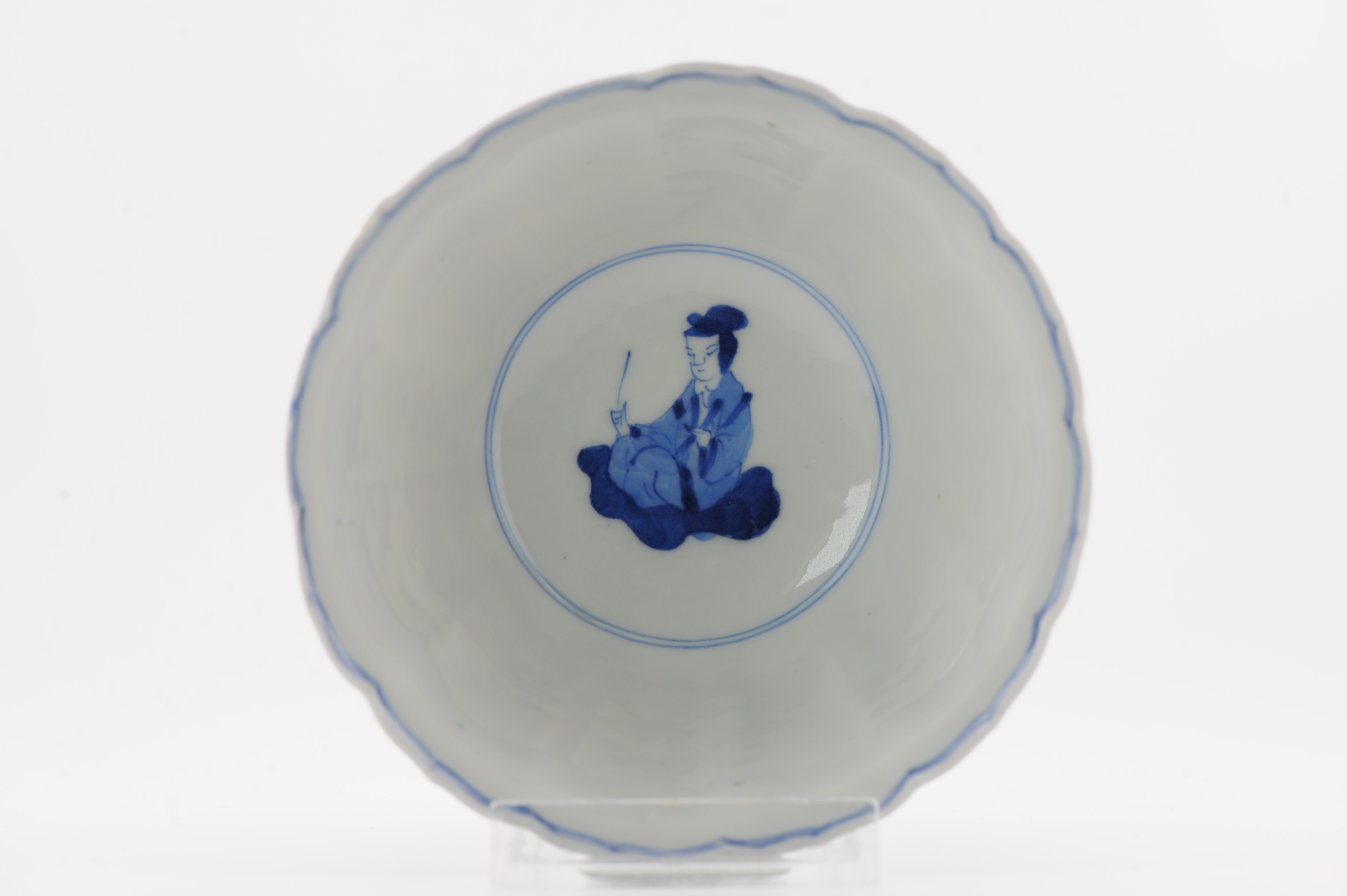 Antique Edo/Meiji Period 19th c Japanese Porcelain Bowl Kangxi Revival - Image 4