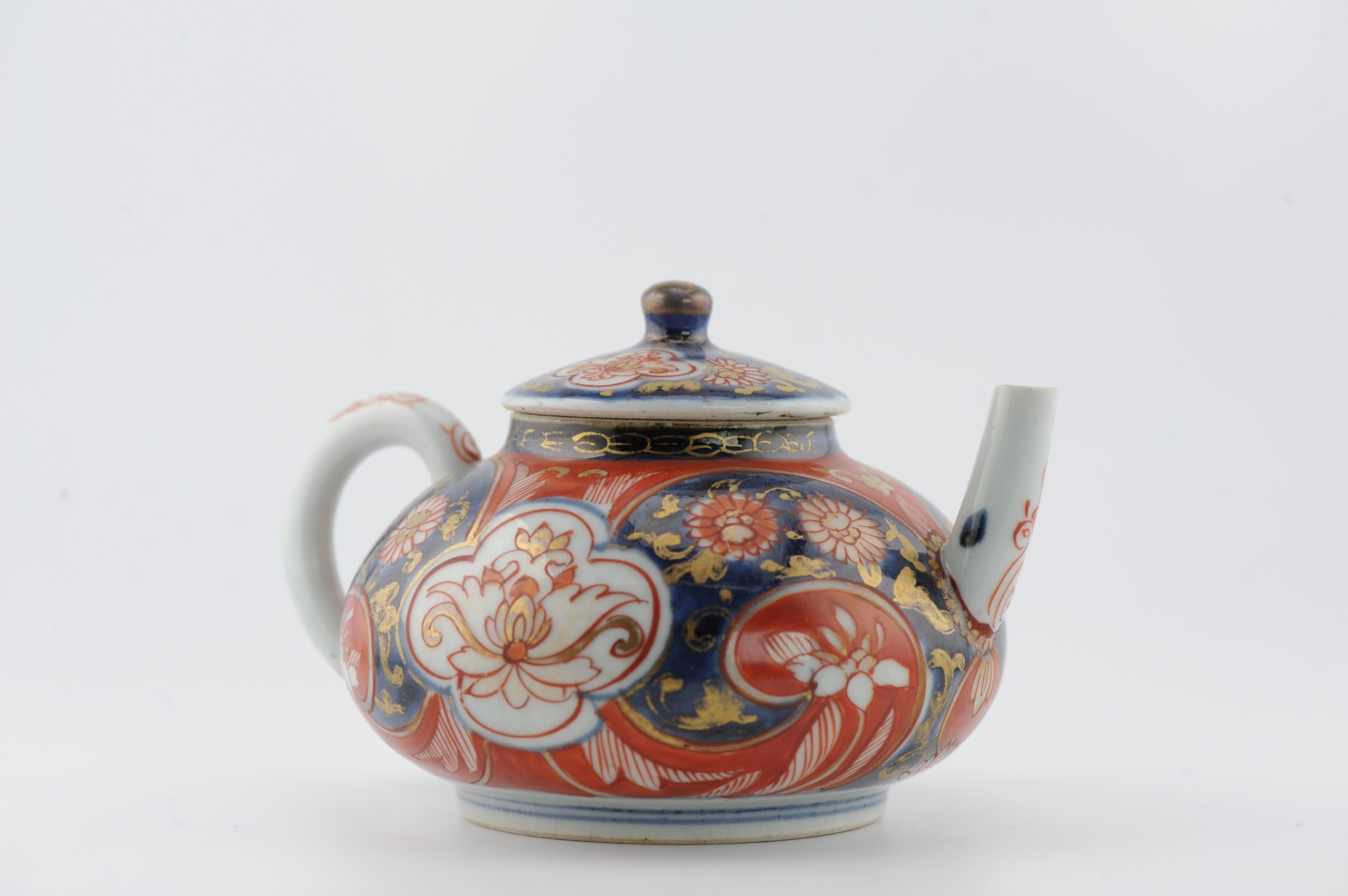 Antique Edo Period Early 18C Japanese Porcelain Teapot Imari Red Gold - Image 12